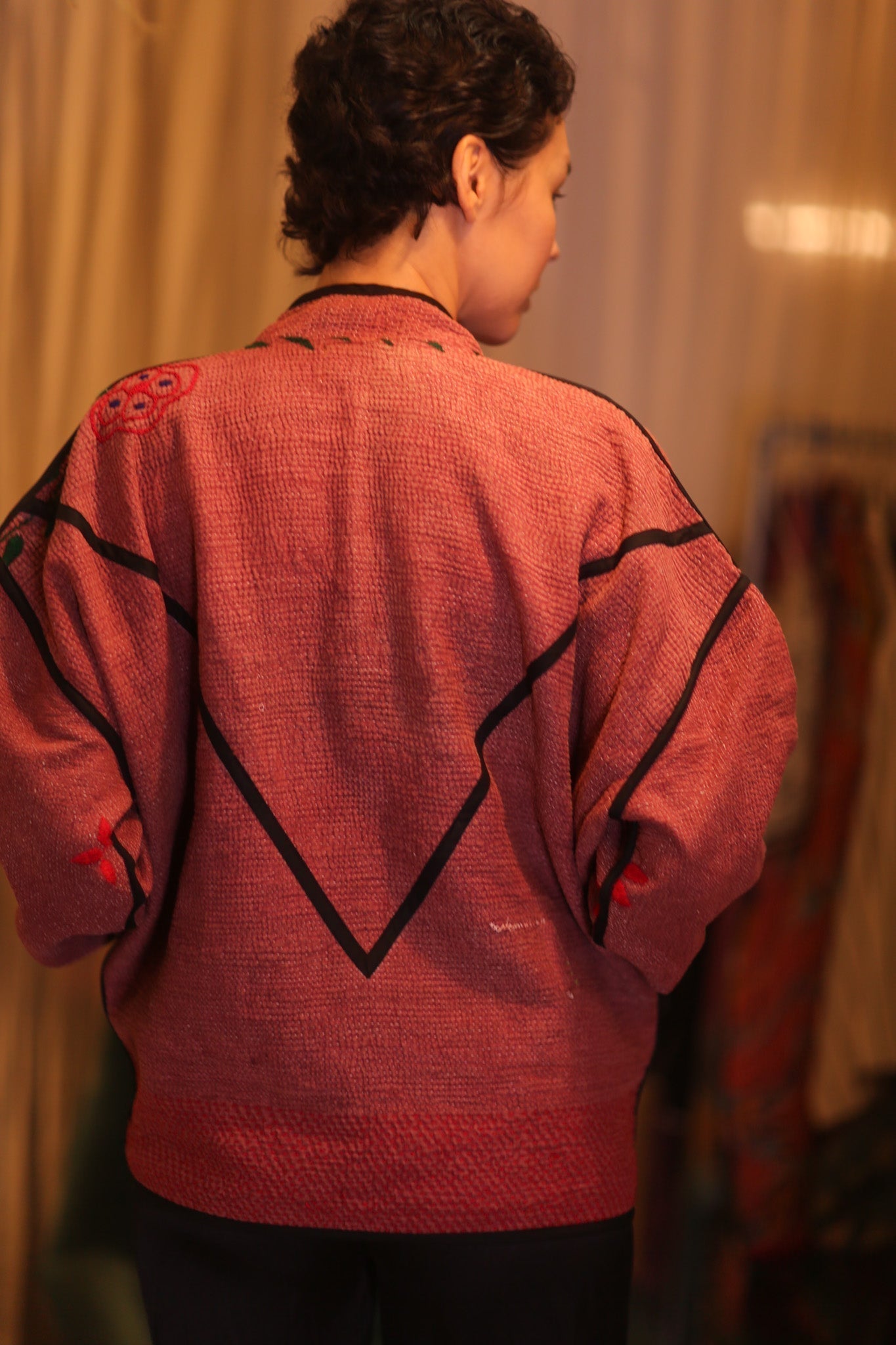 EMBROIDERED KANTHA JACKET SU - sustainably made MOMO NEW YORK sustainable clothing, coatandjacket slow fashion