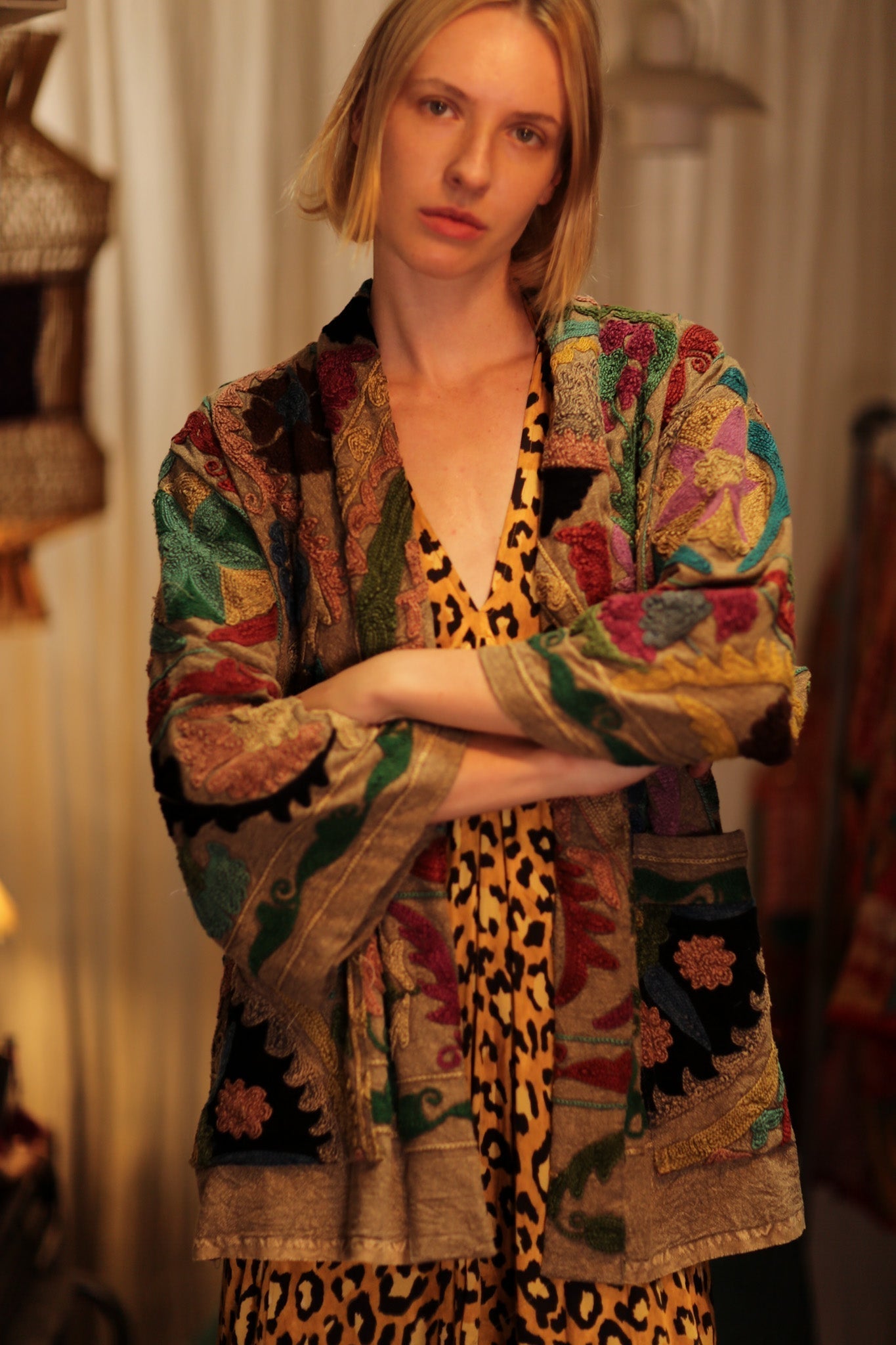 EMBROIDERED KANTHA KIMONO MONTY ISLAND FLOWERS - MOMO STUDIO BERLIN - Berlin Concept Store - sustainable & ethical fashion