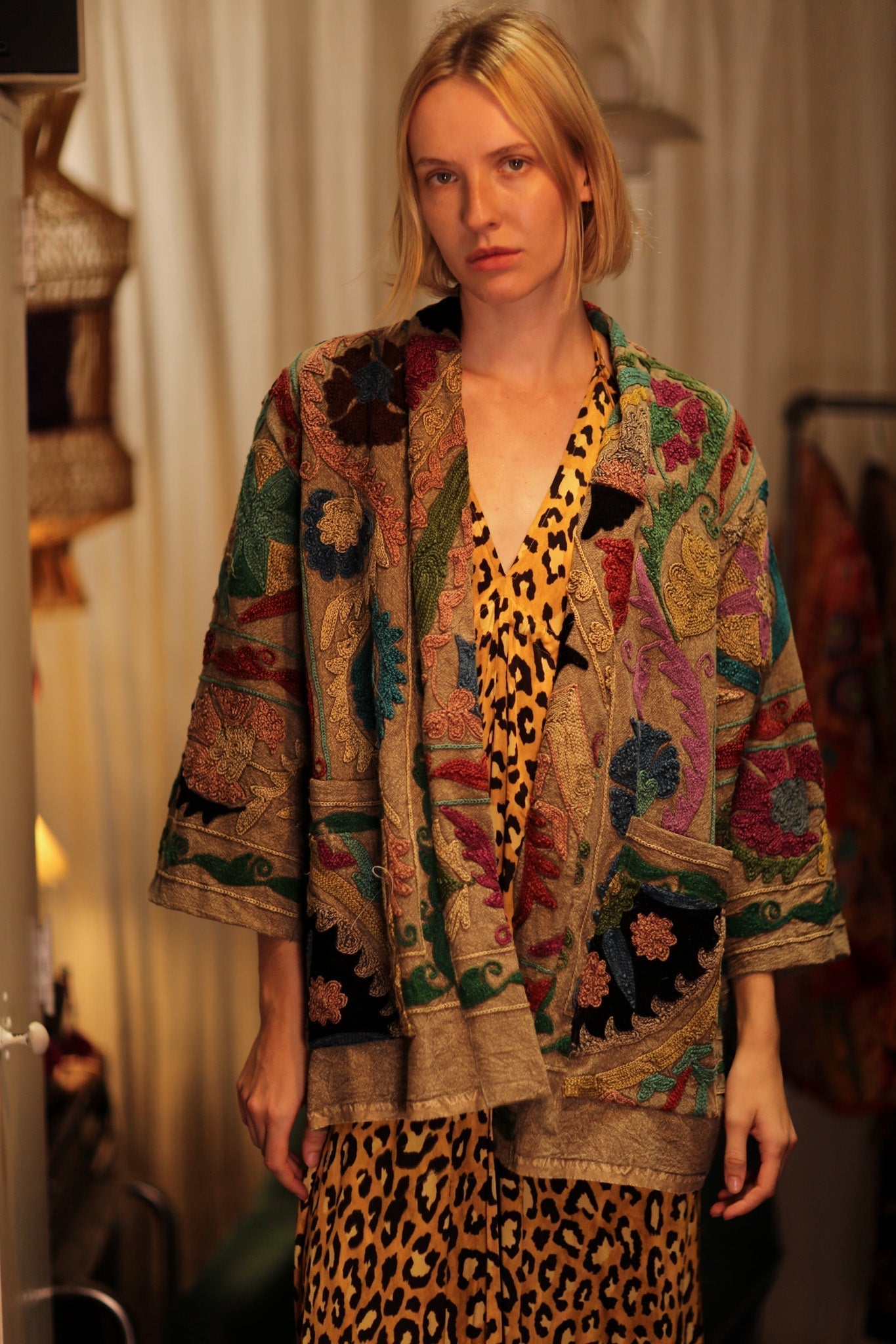 EMBROIDERED KANTHA KIMONO MONTY ISLAND FLOWERS - MOMO STUDIO BERLIN - Berlin Concept Store - sustainable & ethical fashion
