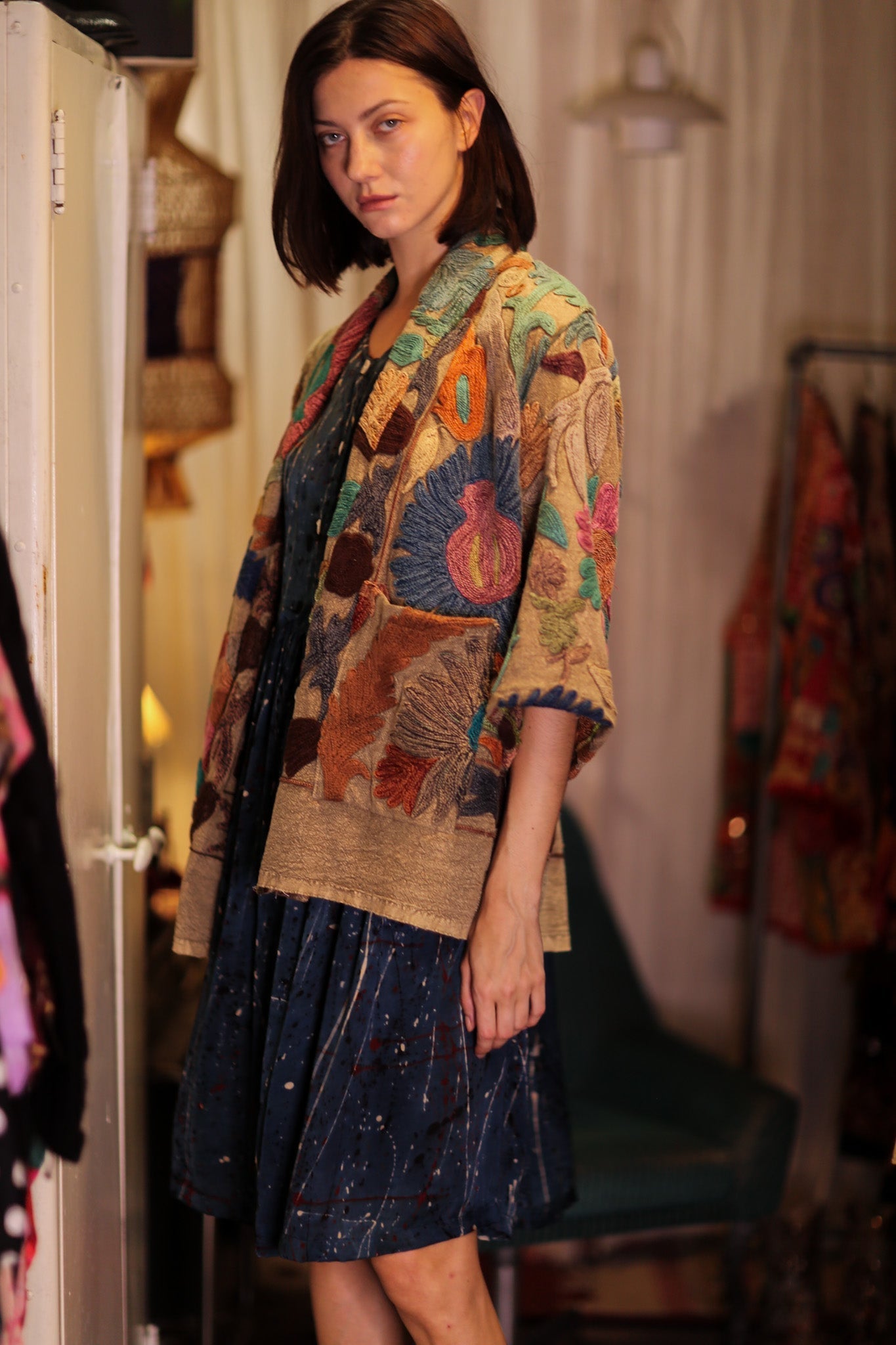 EMBROIDERED KANTHA KIMONO MONTY TROPIC FLOWER - MOMO STUDIO BERLIN - Berlin Concept Store - sustainable & ethical fashion