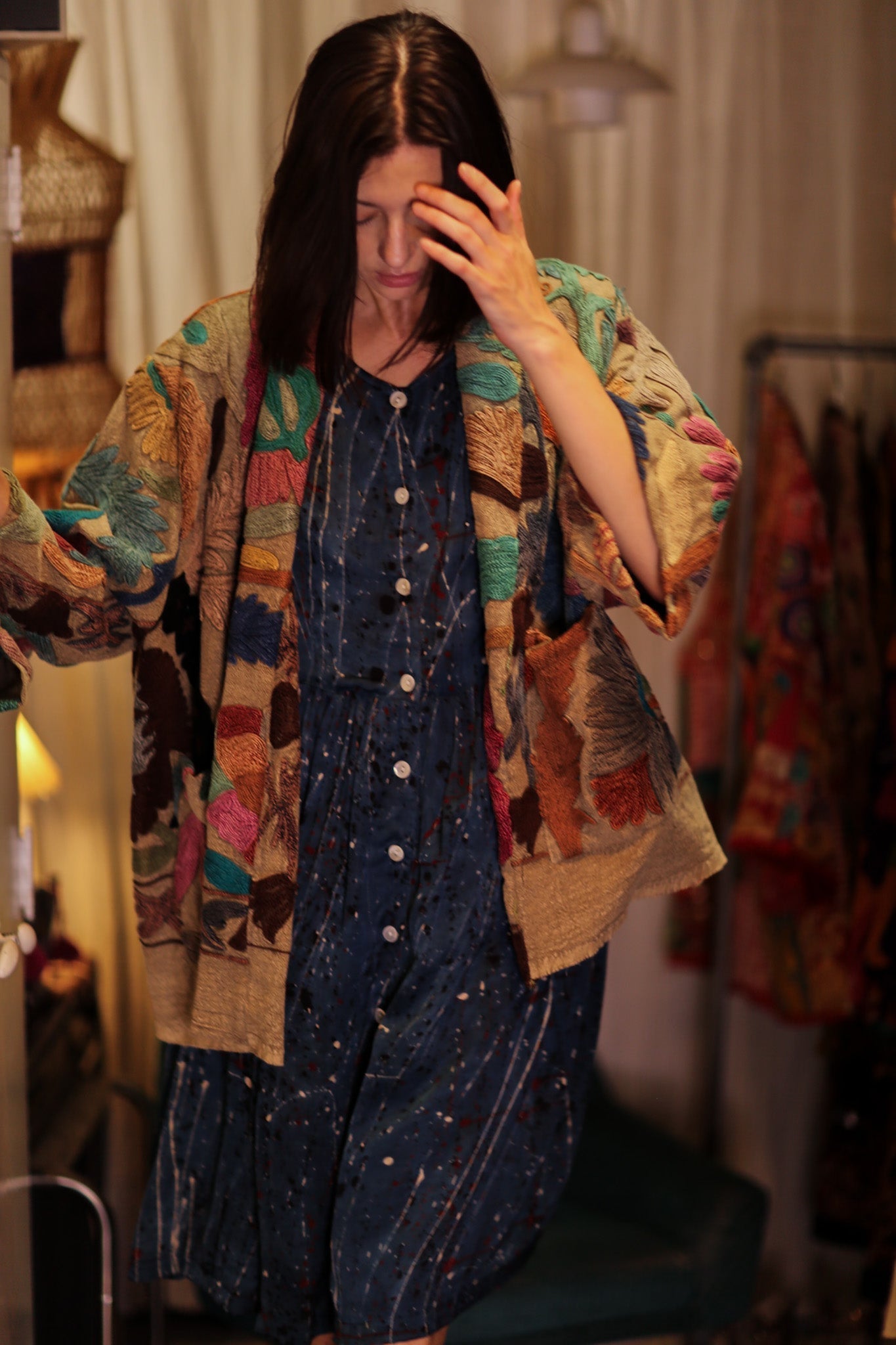 EMBROIDERED KANTHA KIMONO MONTY TROPIC FLOWER - MOMO STUDIO BERLIN - Berlin Concept Store - sustainable & ethical fashion