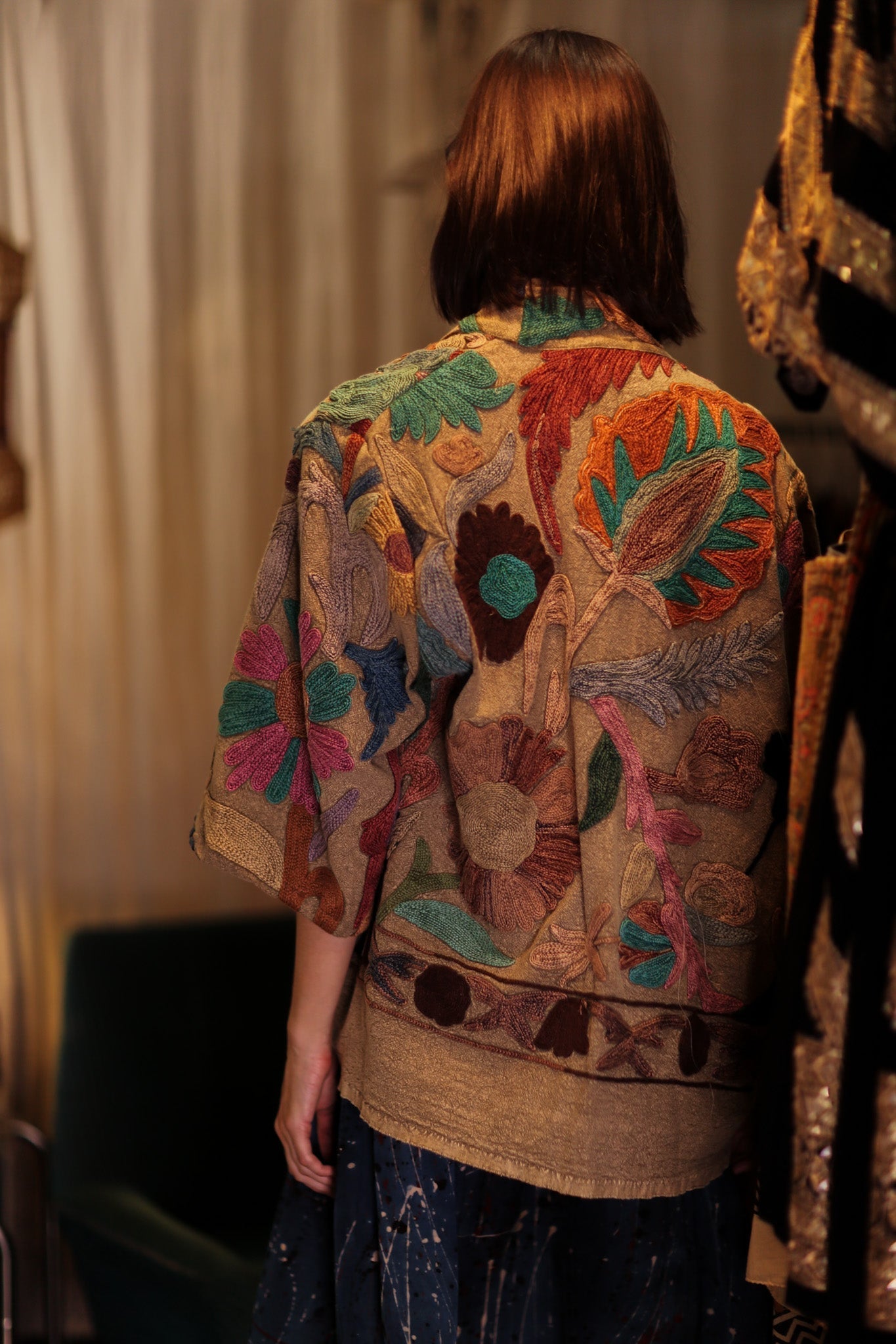 EMBROIDERED KANTHA KIMONO MONTY TROPIC FLOWER - MOMO STUDIO BERLIN - Berlin Concept Store - sustainable & ethical fashion