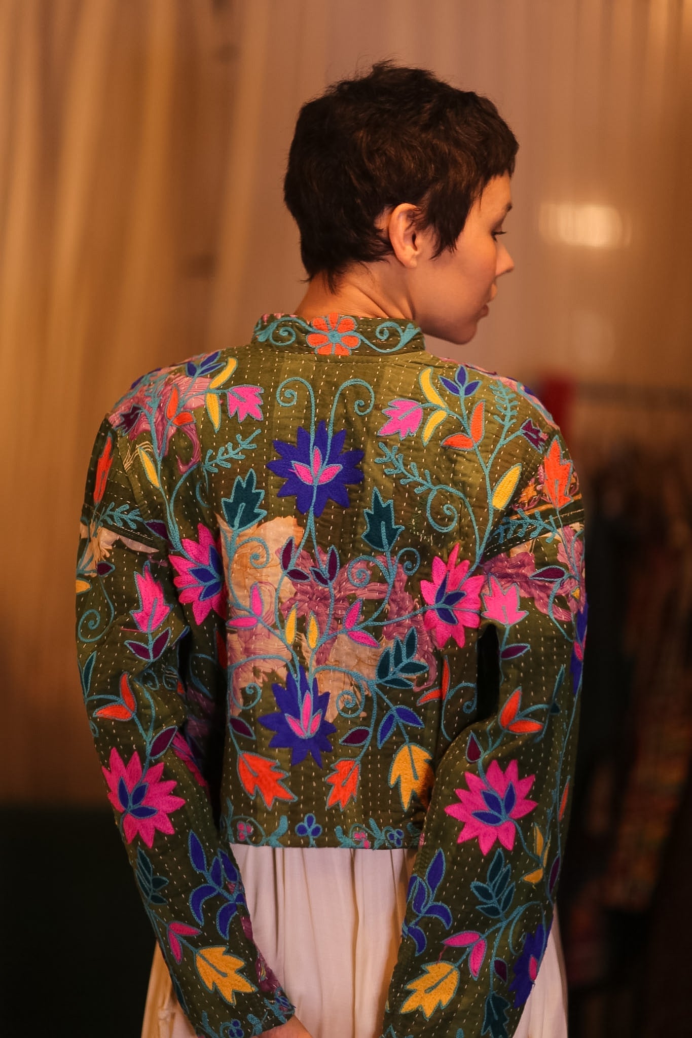 EMBROIDERED KANTHA SHORT COAT INGRID HPAAN - MOMO STUDIO BERLIN - Berlin Concept Store - sustainable & ethical fashion