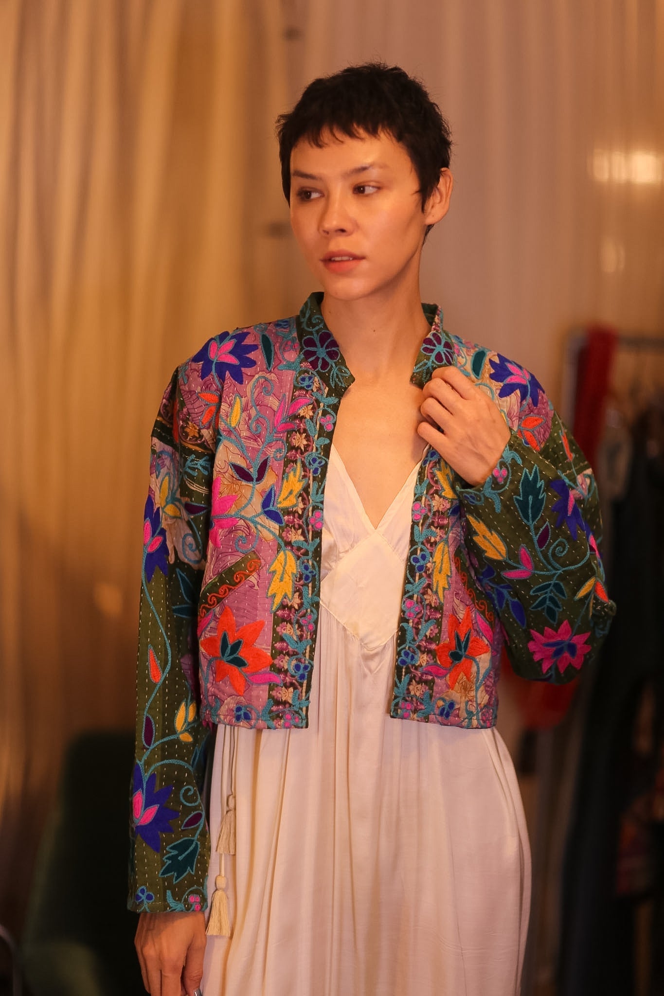 EMBROIDERED KANTHA SHORT COAT INGRID HPAAN - MOMO STUDIO BERLIN - Berlin Concept Store - sustainable & ethical fashion