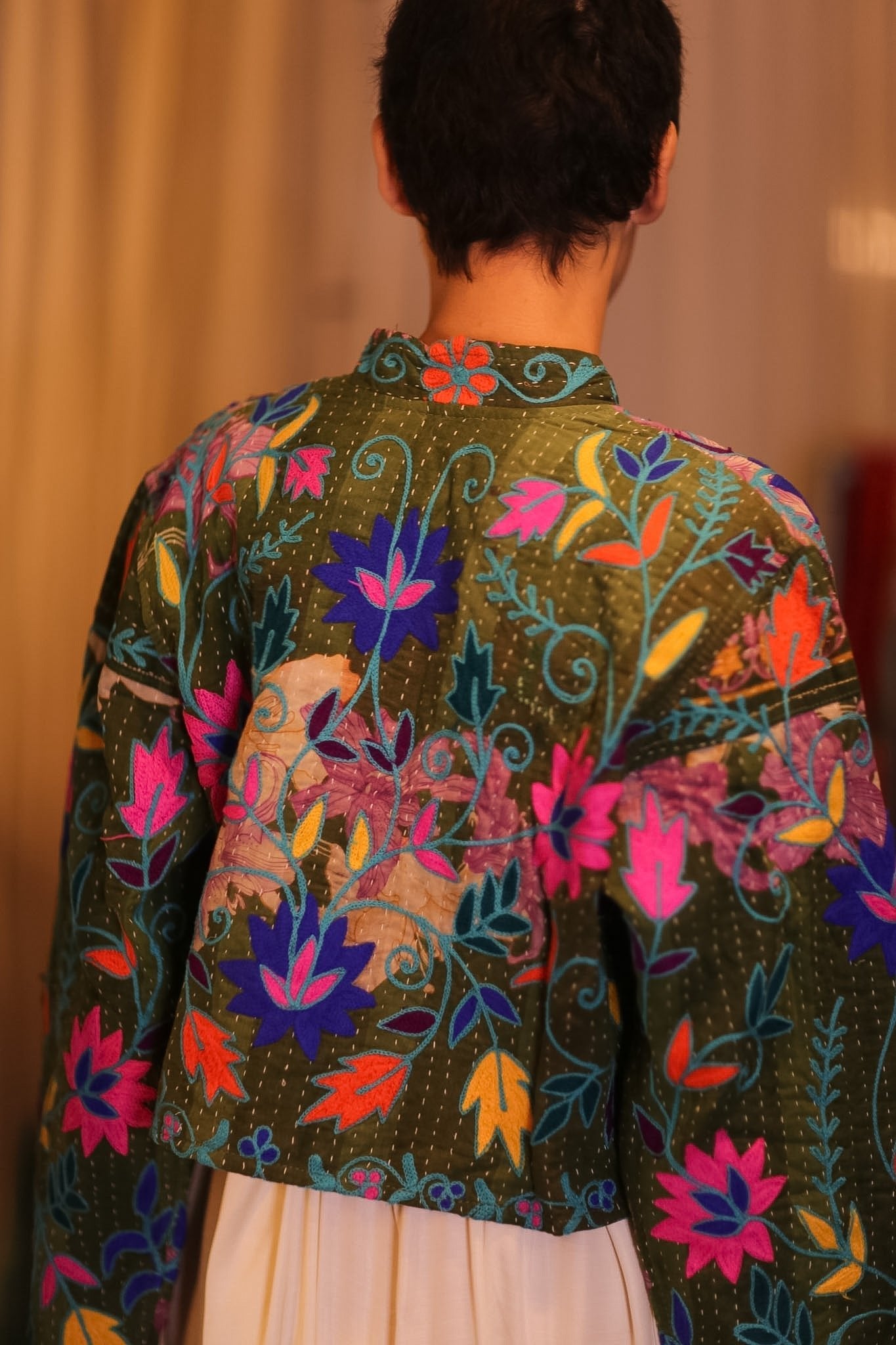 EMBROIDERED KANTHA SHORT COAT INGRID HPAAN - MOMO STUDIO BERLIN - Berlin Concept Store - sustainable & ethical fashion