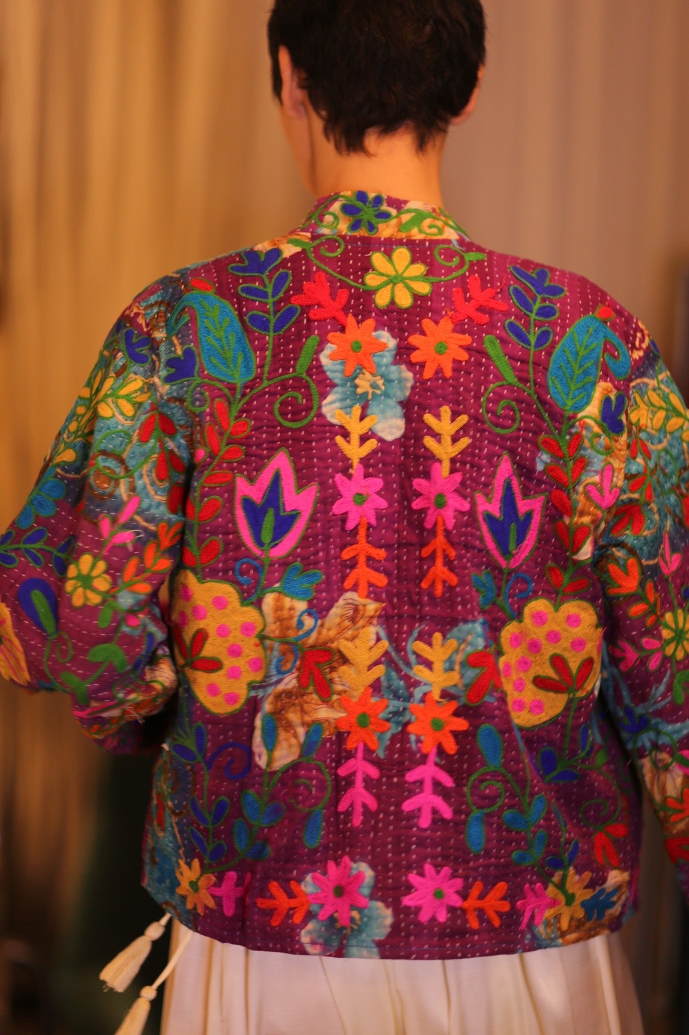 EMBROIDERED KANTHA SHORT COAT INGRID KOKSI - MOMO STUDIO BERLIN - Berlin Concept Store - sustainable & ethical fashion