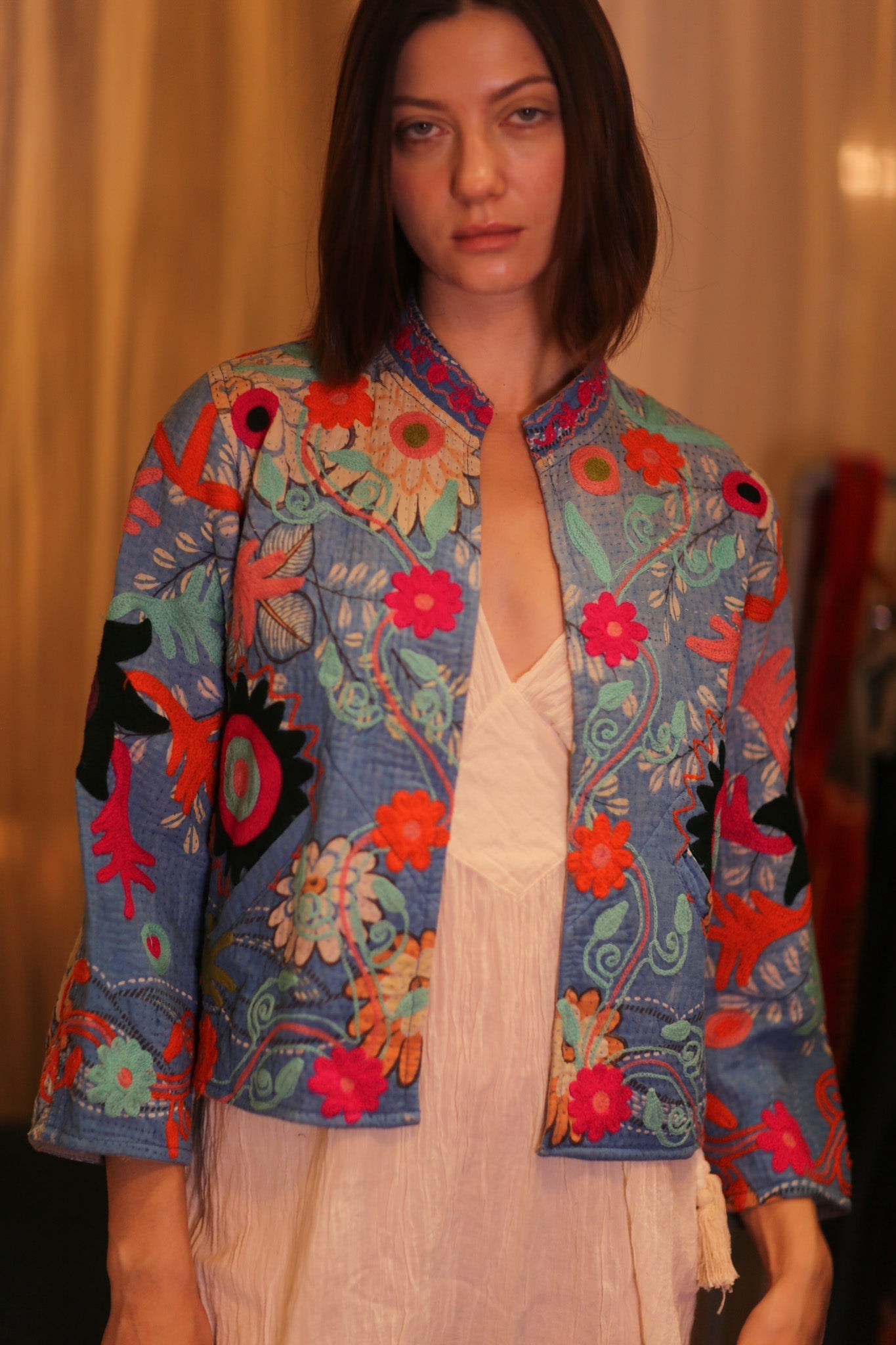EMBROIDERED KANTHA SHORT JACKET INGRID KAUNGKIN - MOMO STUDIO BERLIN - Berlin Concept Store - sustainable & ethical fashion
