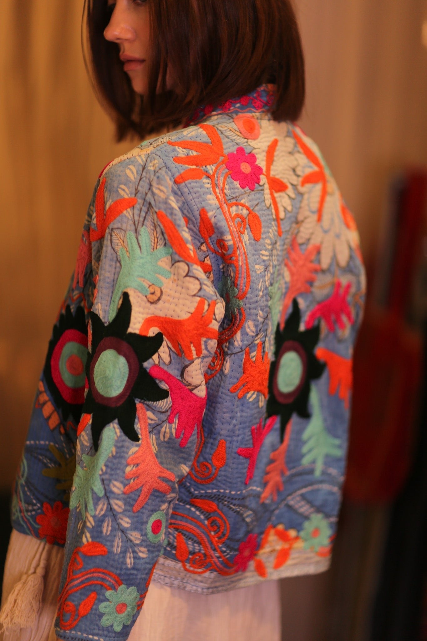 EMBROIDERED KANTHA SHORT JACKET INGRID KAUNGKIN - MOMO STUDIO BERLIN - Berlin Concept Store - sustainable & ethical fashion