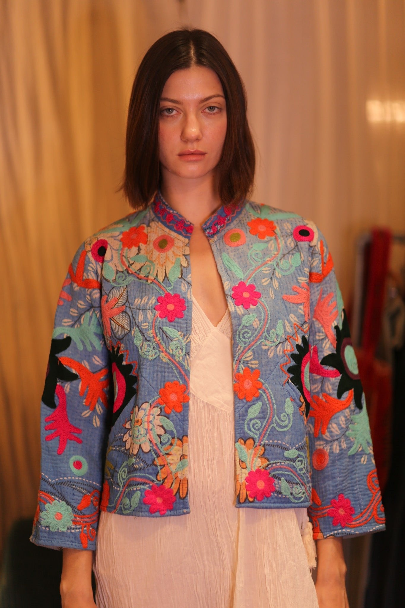 EMBROIDERED KANTHA SHORT JACKET INGRID KAUNGKIN - MOMO STUDIO BERLIN - Berlin Concept Store - sustainable & ethical fashion