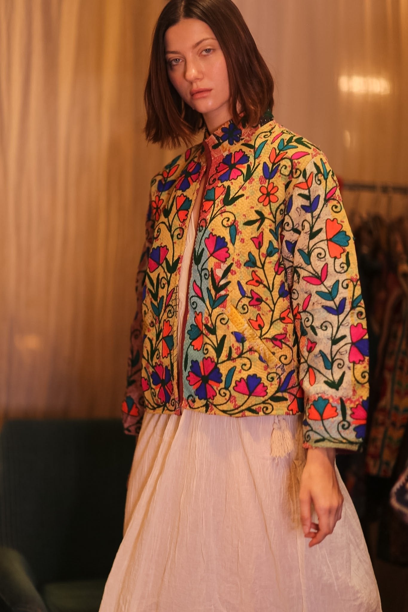 EMBROIDERED KANTHA SHORTJACKET INGRID PAUNGPE - MOMO STUDIO BERLIN - Berlin Concept Store - sustainable & ethical fashion
