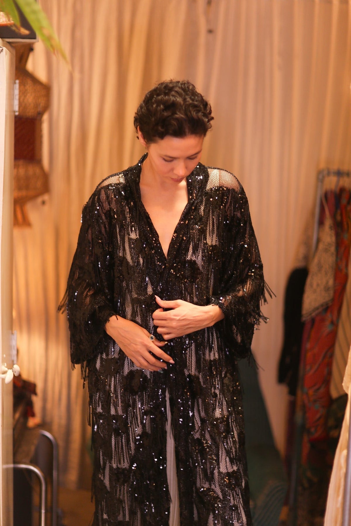 EMBROIDERED LONG FRINGE KIMONO MAHYUYA - MOMO STUDIO BERLIN - Berlin Concept Store - sustainable & ethical fashion
