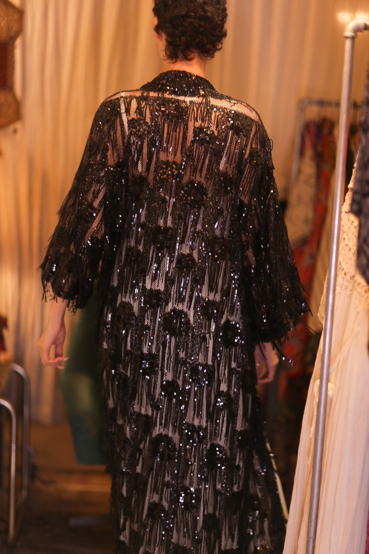 EMBROIDERED LONG FRINGE KIMONO MAHYUYA - MOMO STUDIO BERLIN - Berlin Concept Store - sustainable & ethical fashion