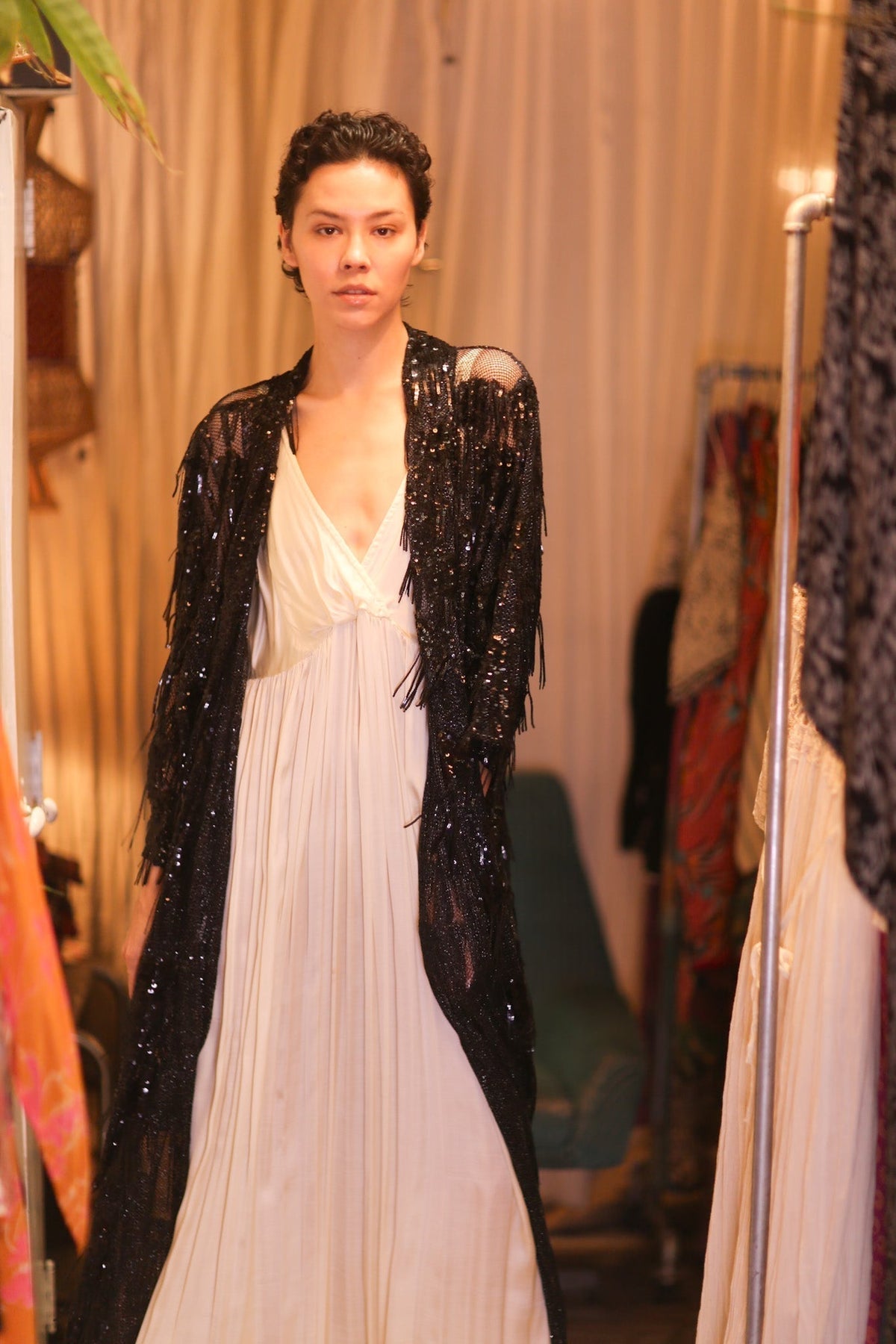 EMBROIDERED LONG FRINGE KIMONO MAHYUYA - MOMO STUDIO BERLIN - Berlin Concept Store - sustainable & ethical fashion