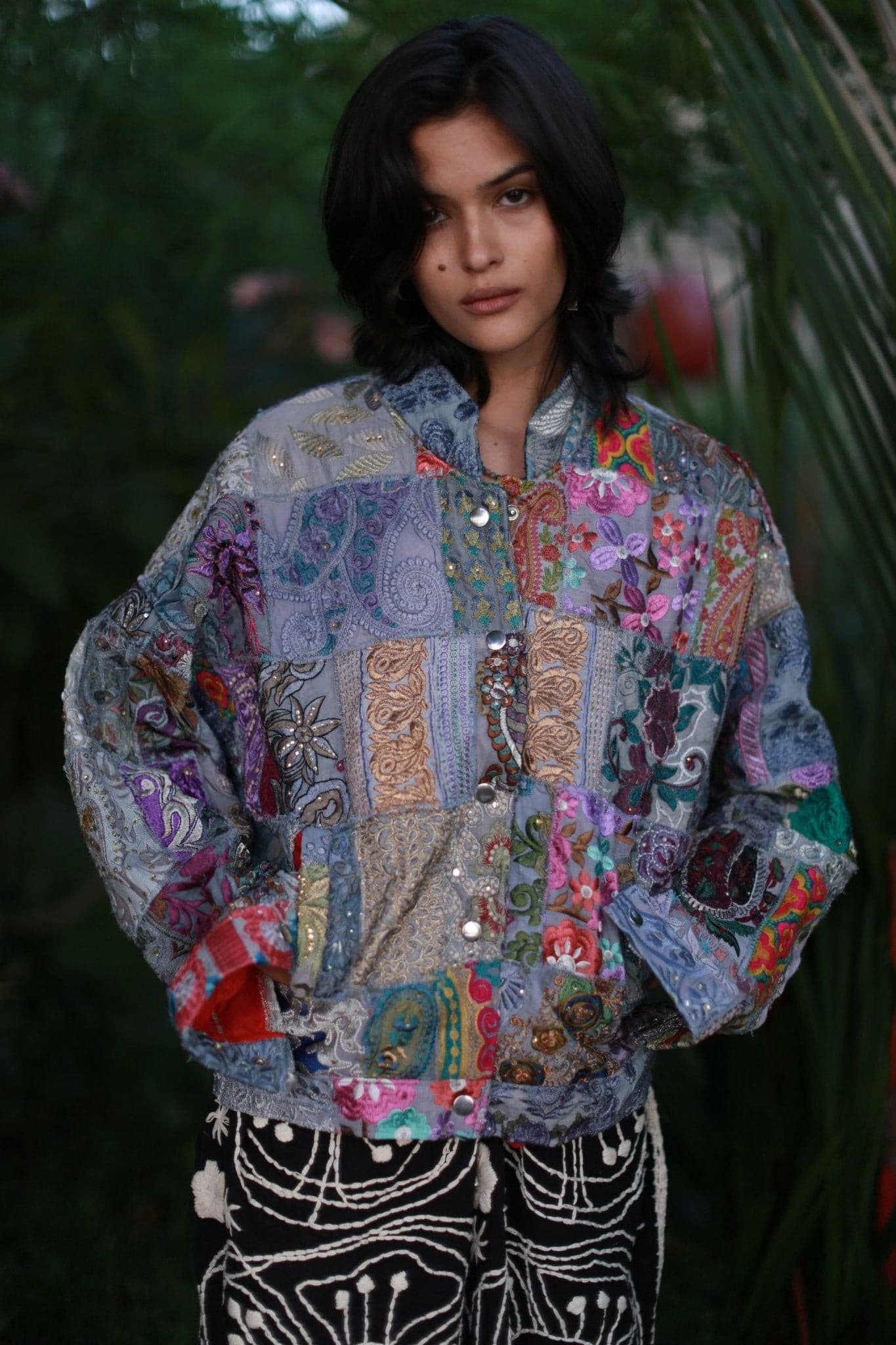 Embroidered Patchwork Bomber Jacket Serena - MOMO STUDIO BERLIN - Berlin Concept Store - sustainable & ethical fashion