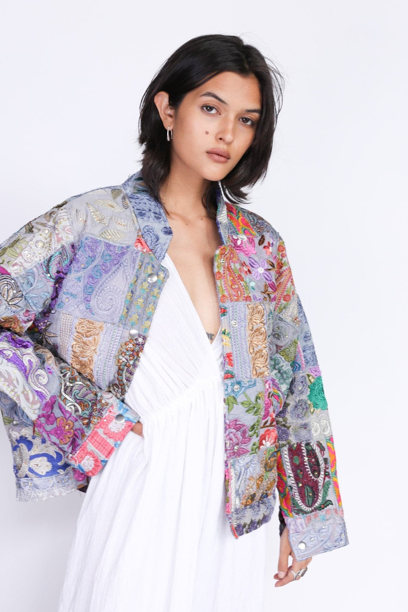 Embroidered Patchwork Bomber Jacket Serena - MOMO STUDIO BERLIN - Berlin Concept Store - sustainable & ethical fashion