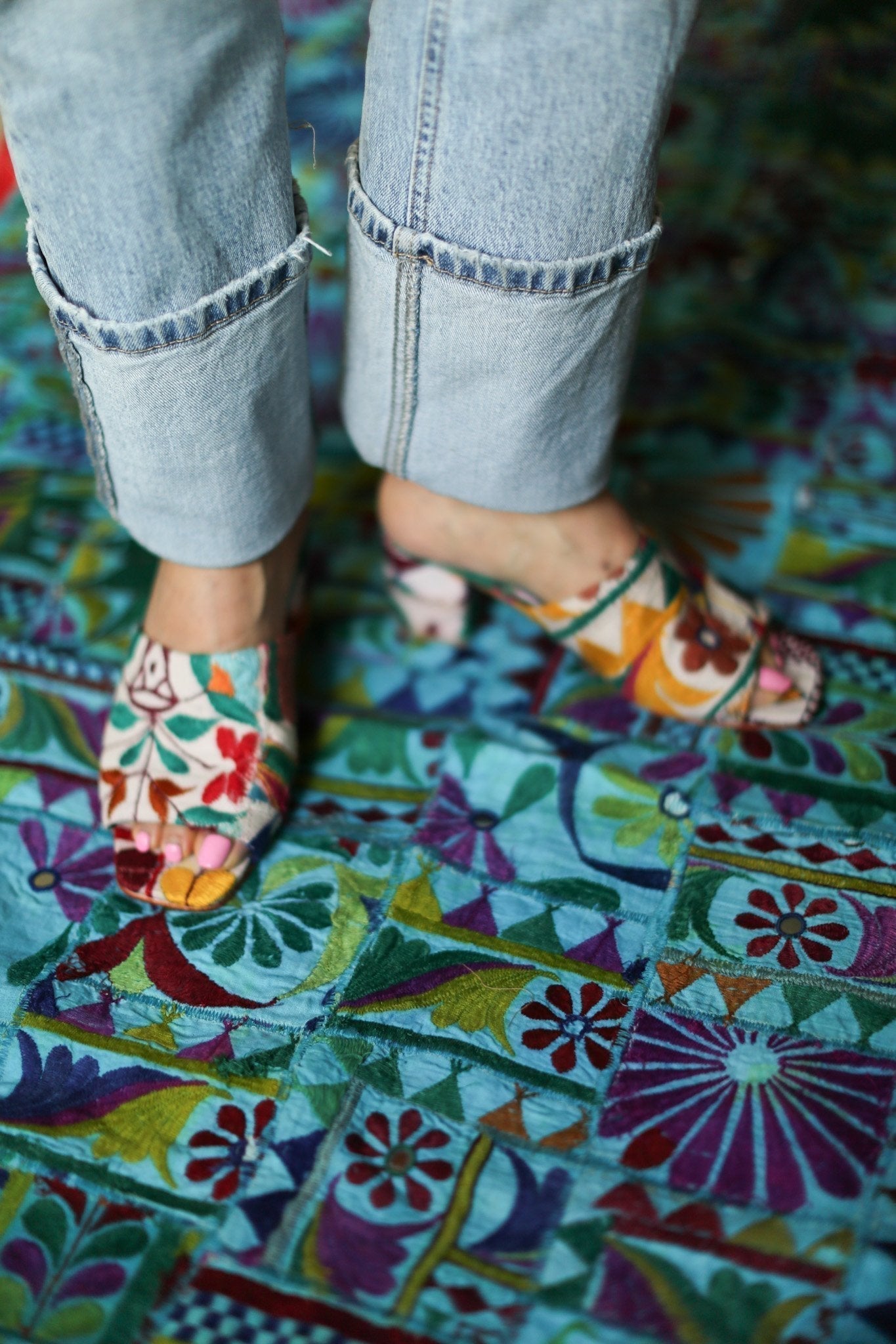 EMBROIDERED PATCHWORK SANDAL MULES LULU - MOMO STUDIO BERLIN - Berlin Concept Store - sustainable & ethical fashion