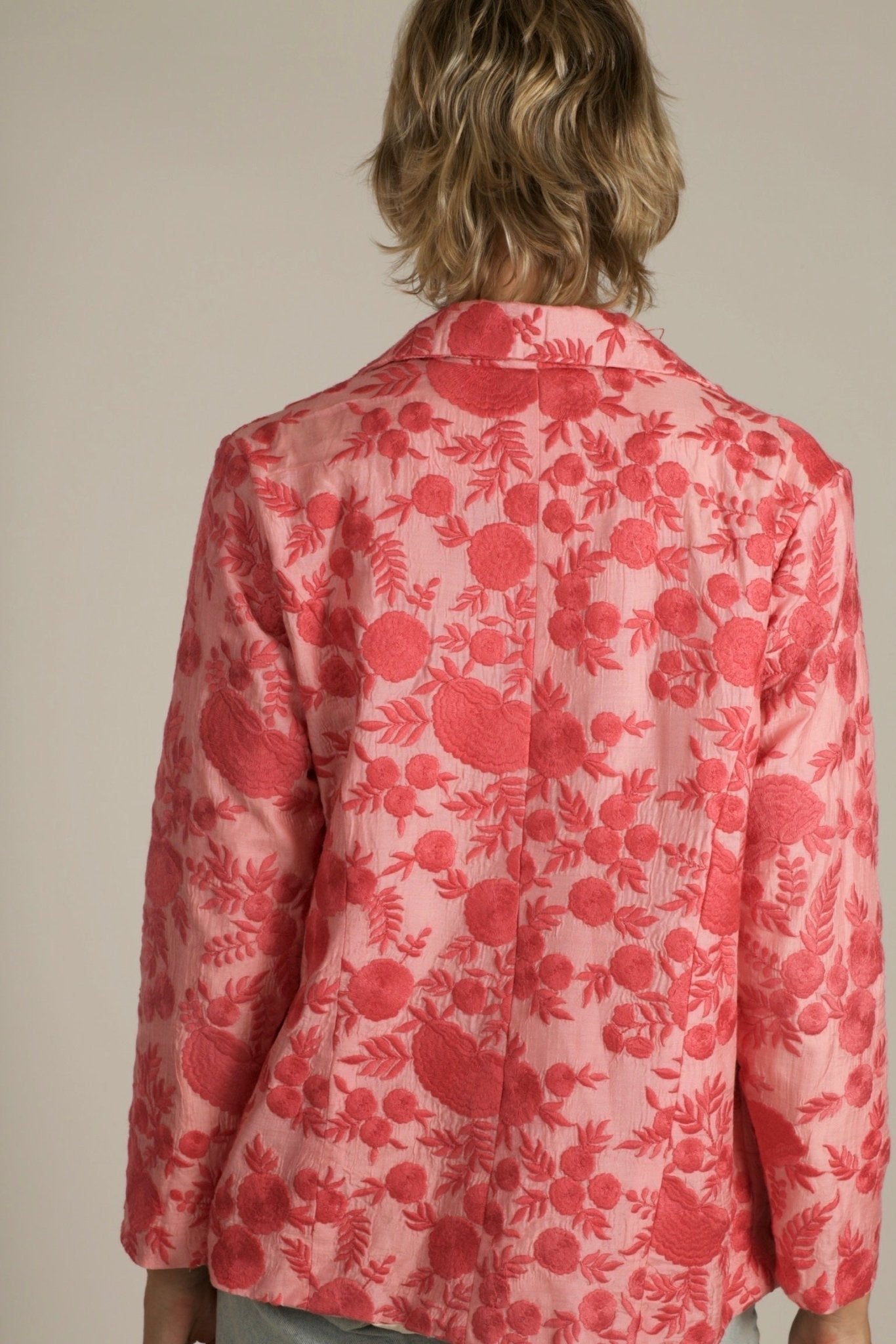 EMBROIDERED PINK FLOWER BLAZER JACKET AGLAIA - MOMO STUDIO BERLIN - Berlin Concept Store - sustainable & ethical fashion