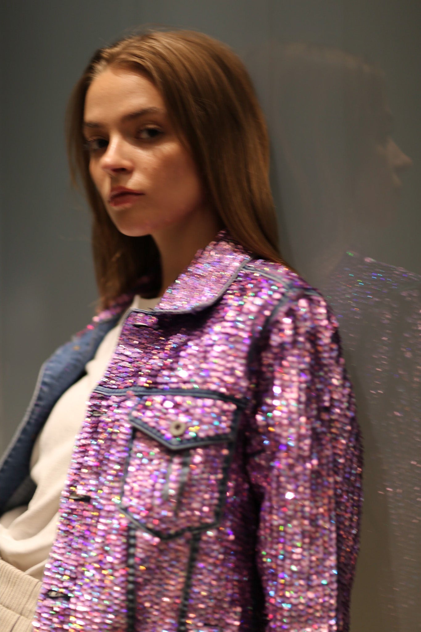 EMBROIDERED SEQUIN DENIM JACKET DEMI - MOMO STUDIO BERLIN - Berlin Concept Store - sustainable & ethical fashion