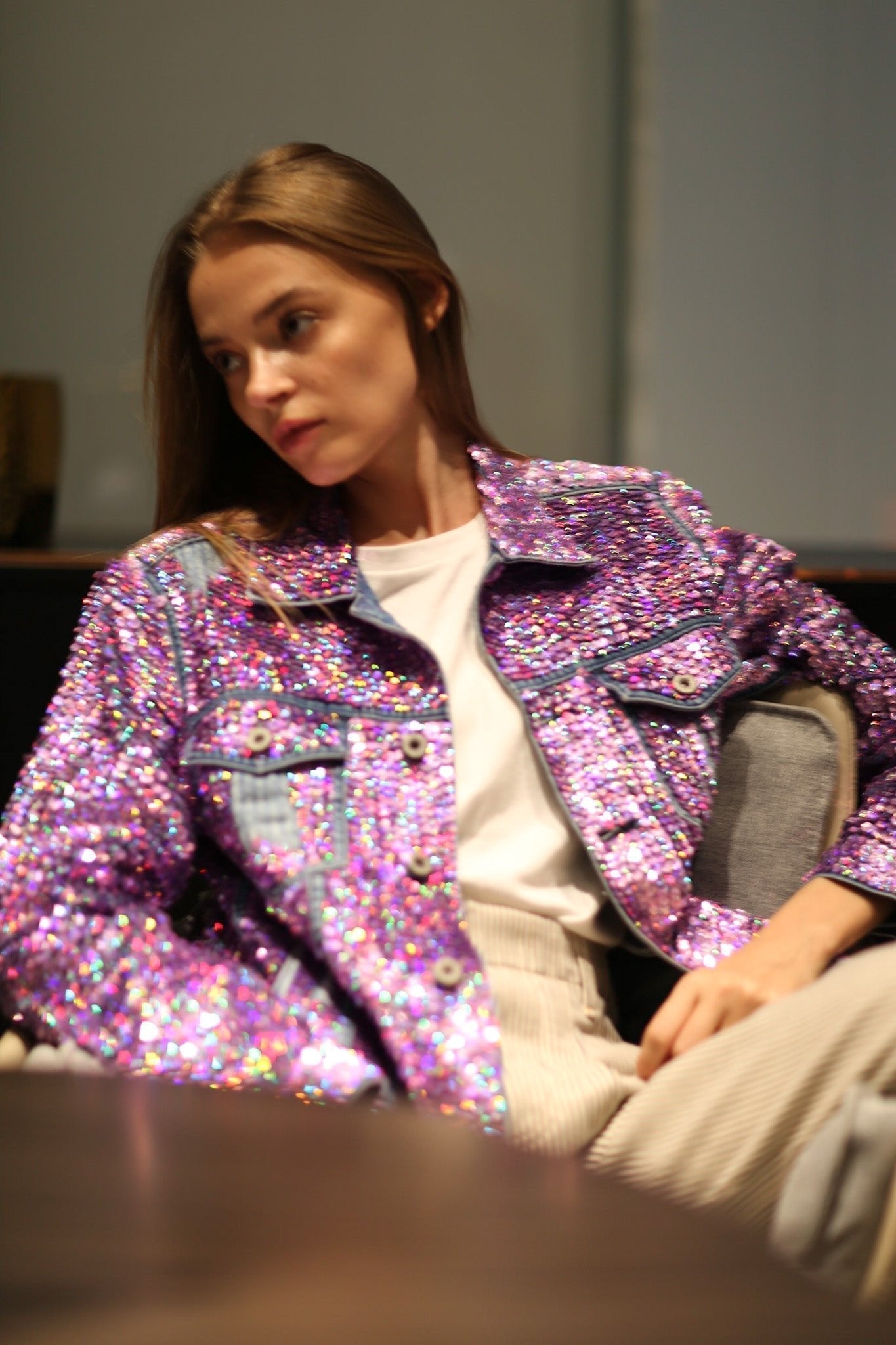 EMBROIDERED SEQUIN DENIM JACKET DEMI - MOMO STUDIO BERLIN - Berlin Concept Store - sustainable & ethical fashion