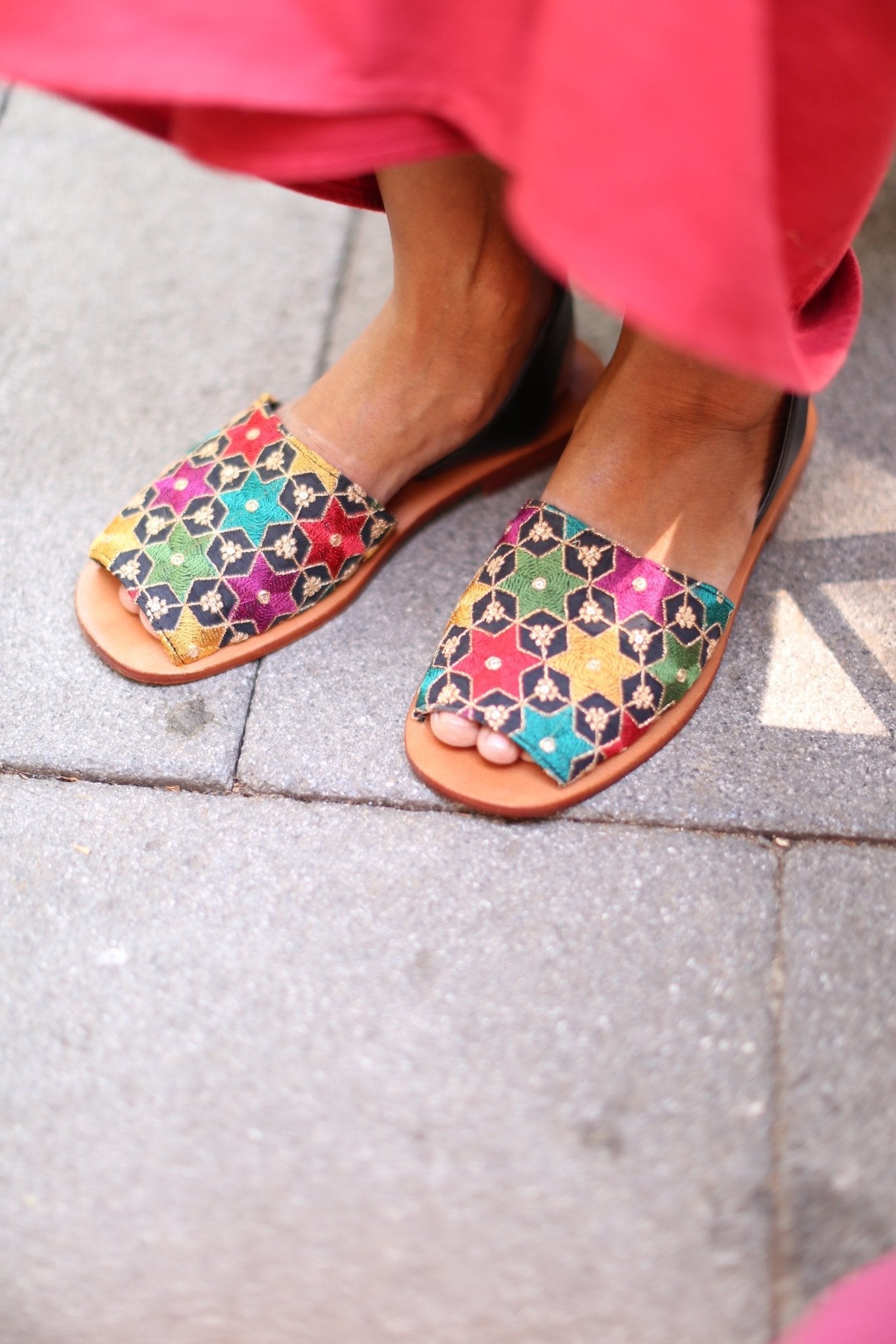 EMBROIDERED SEQUIN SILK SANDALS FRANCES - MOMO STUDIO BERLIN - Berlin Concept Store - sustainable & ethical fashion