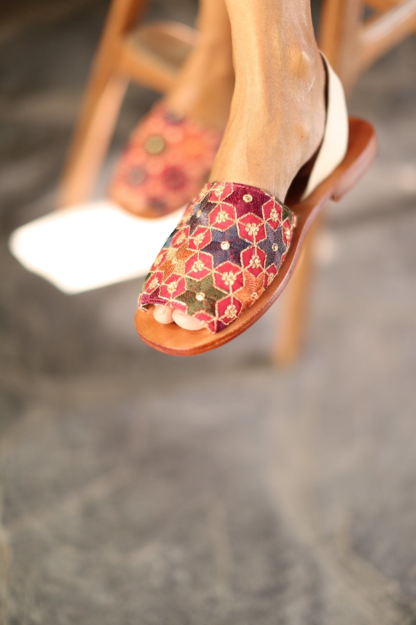 EMBROIDERED SEQUIN SILK SANDALS FRANCES - MOMO STUDIO BERLIN - Berlin Concept Store - sustainable & ethical fashion