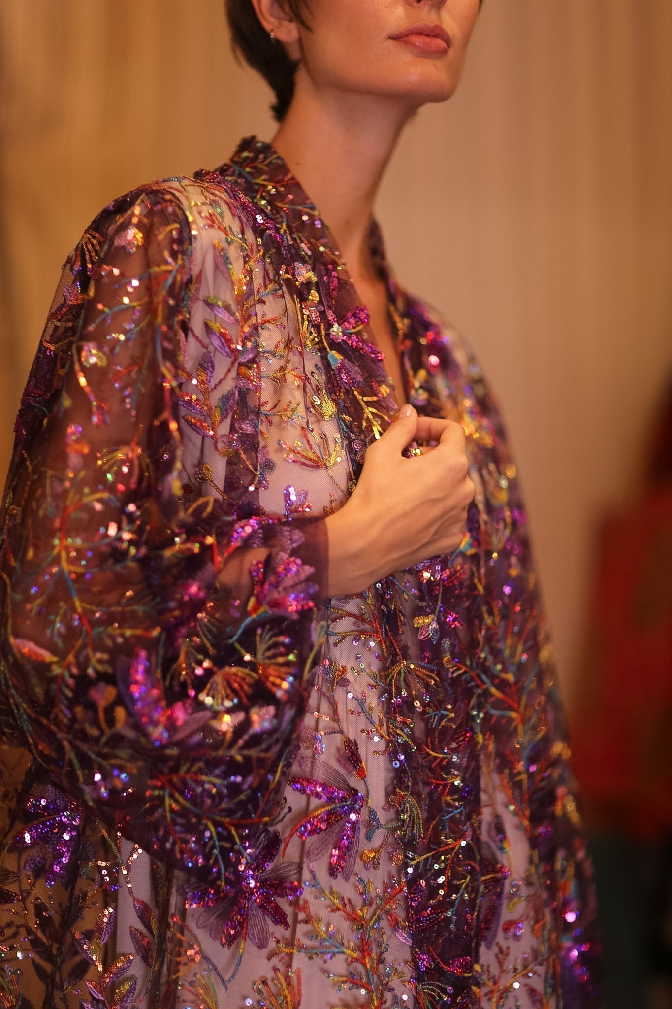 EMBROIDERED SHORT KIMONO PURPLE - MOMO STUDIO BERLIN - Berlin Concept Store - sustainable & ethical fashion