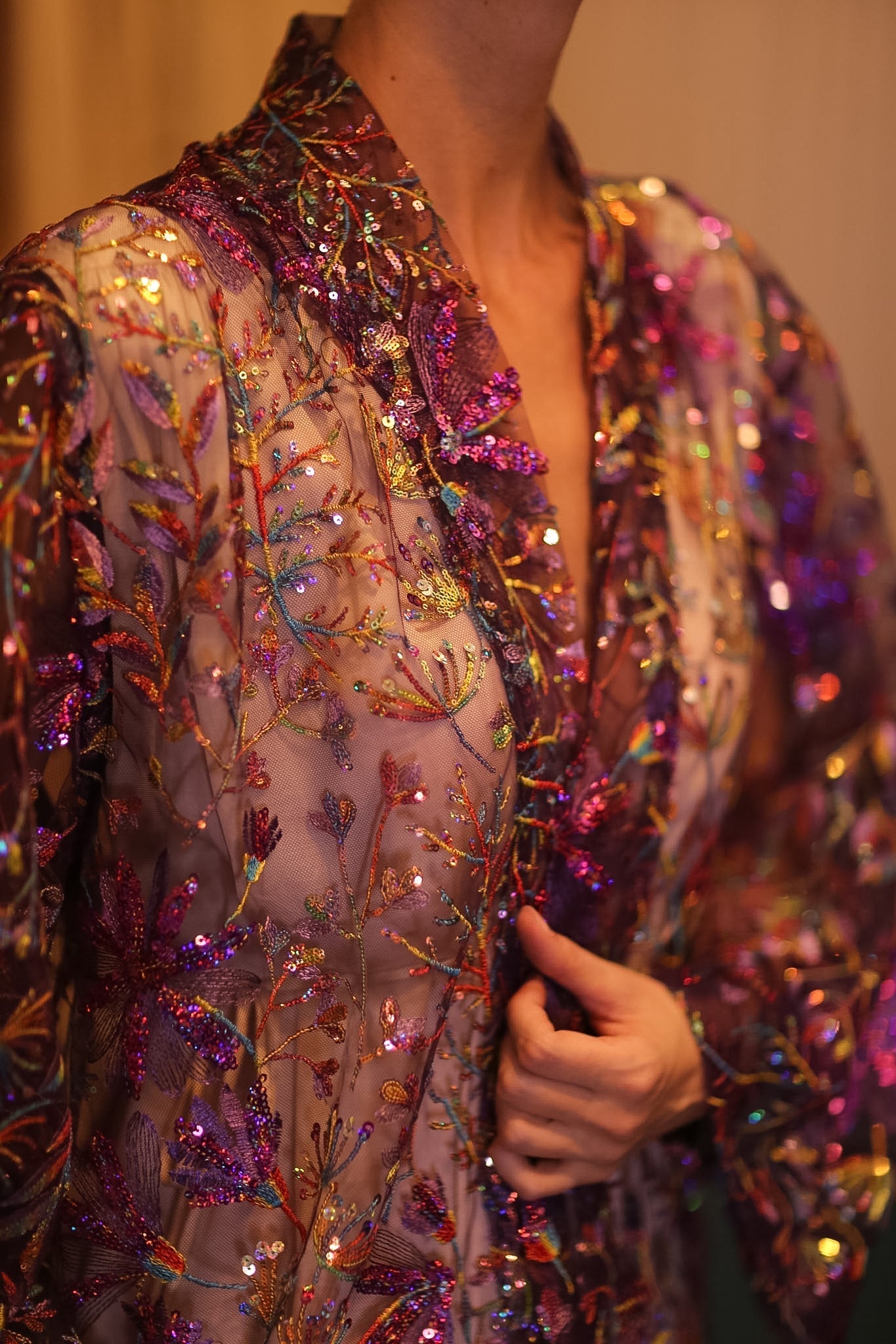 EMBROIDERED SHORT KIMONO PURPLE - MOMO STUDIO BERLIN - Berlin Concept Store - sustainable & ethical fashion