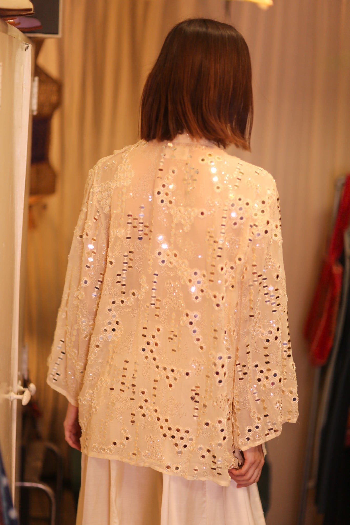 EMBROIDERED SHORT SILK KIMONO MOOSTAL - MOMO STUDIO BERLIN - Berlin Concept Store - sustainable & ethical fashion