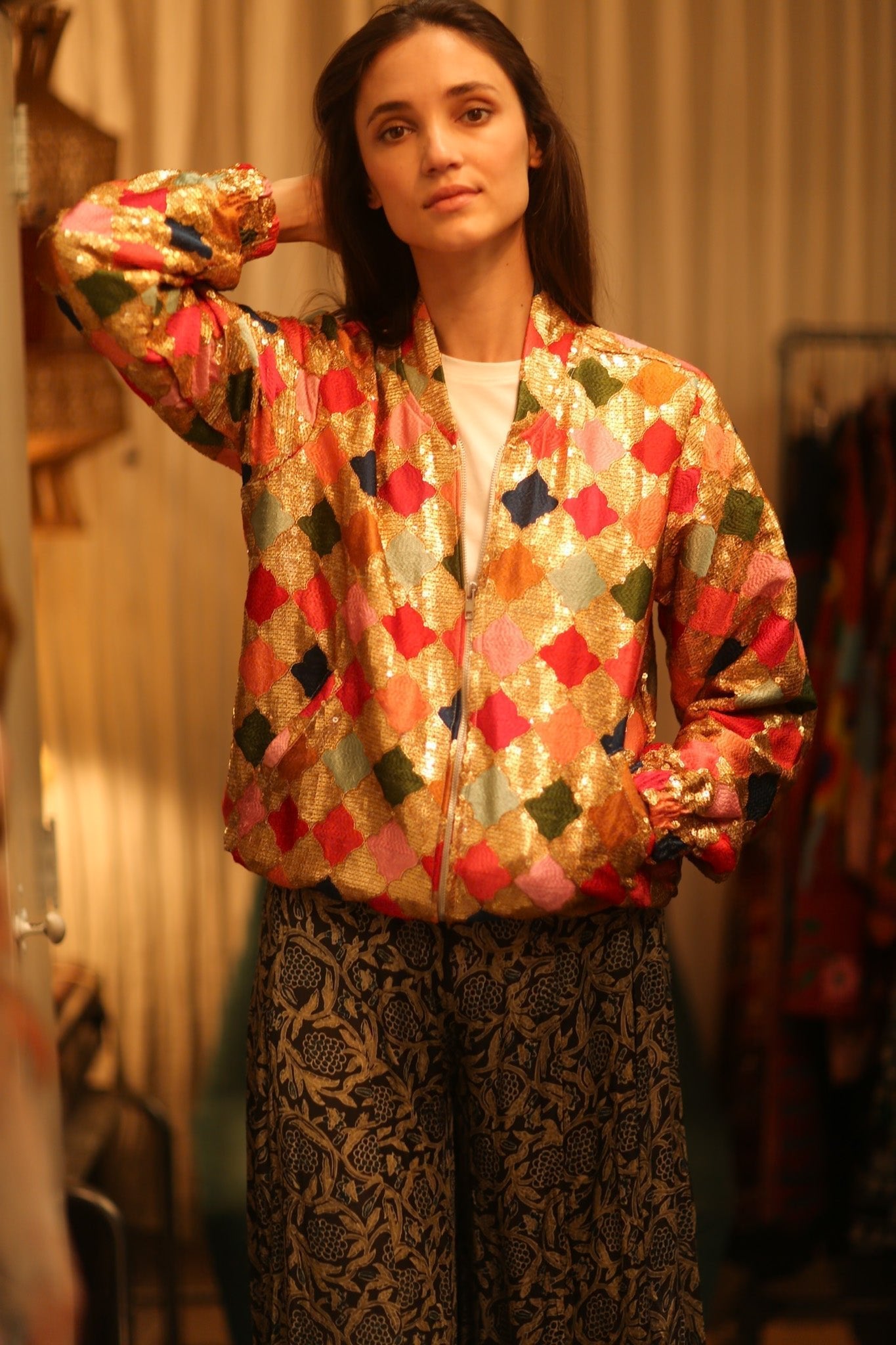 EMBROIDERED SILK BOMBER JACKET ANCHA GINNY - MOMO STUDIO BERLIN - Berlin Concept Store - sustainable & ethical fashion