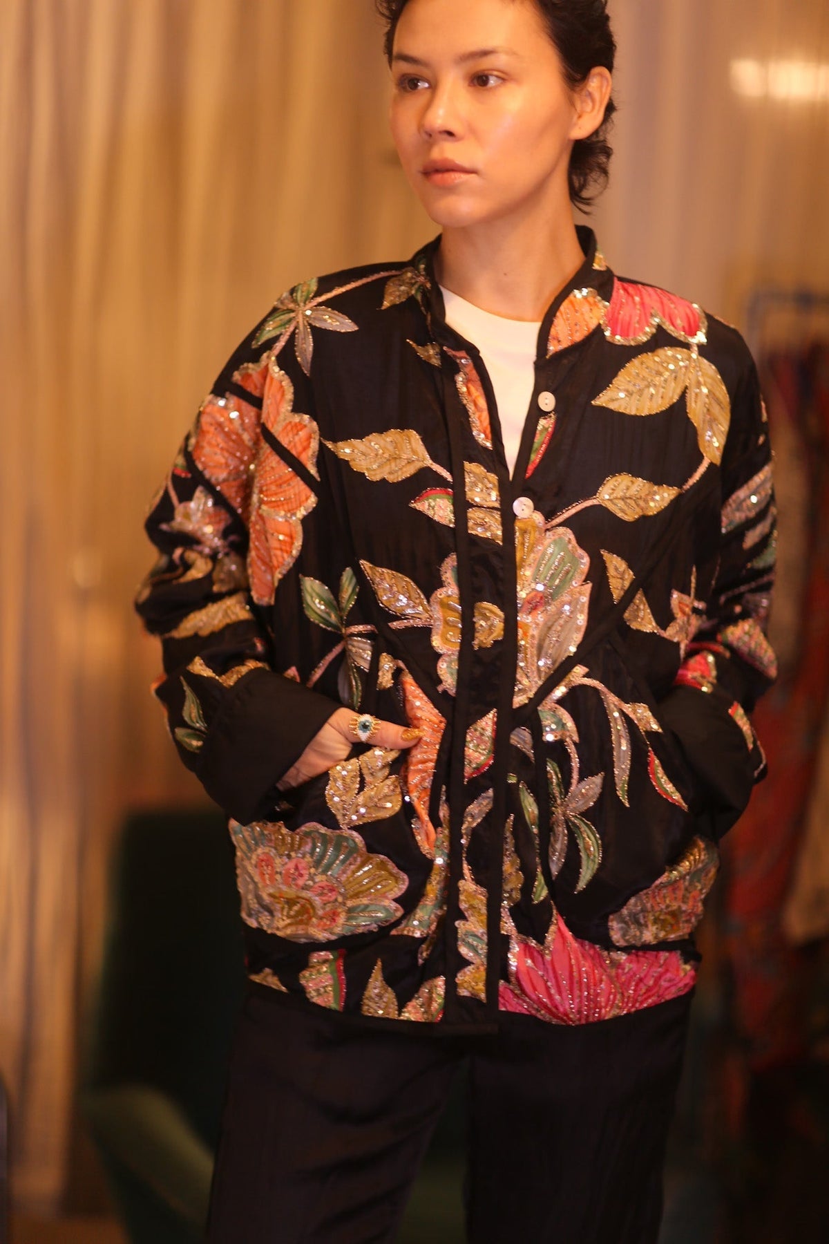 EMBROIDERED SILK JACKET MAYANI - MOMO STUDIO BERLIN - Berlin Concept Store - sustainable & ethical fashion