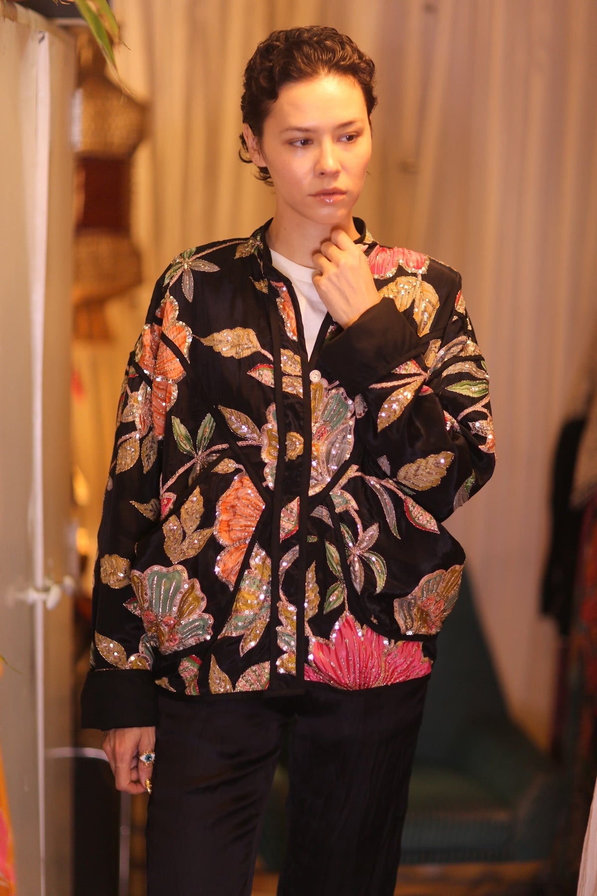 EMBROIDERED SILK JACKET MAYANI - MOMO STUDIO BERLIN - Berlin Concept Store - sustainable & ethical fashion