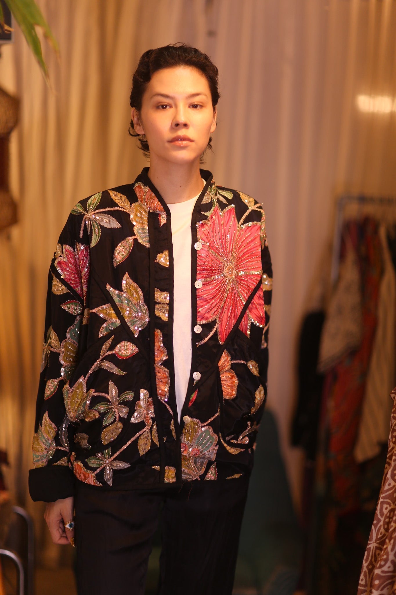 EMBROIDERED SILK JACKET MAYANI - sustainably made MOMO NEW YORK sustainable clothing, coatandjacket slow fashion