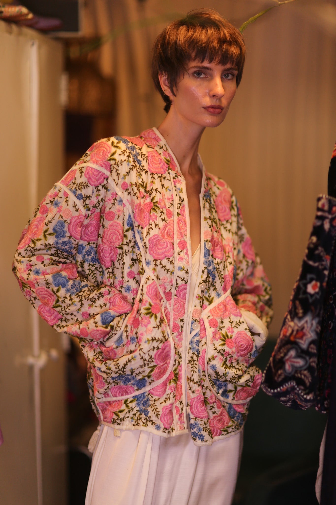 EMBROIDERED SILK JACKET ROSE GARDEN - MOMO STUDIO BERLIN - Berlin Concept Store - sustainable & ethical fashion