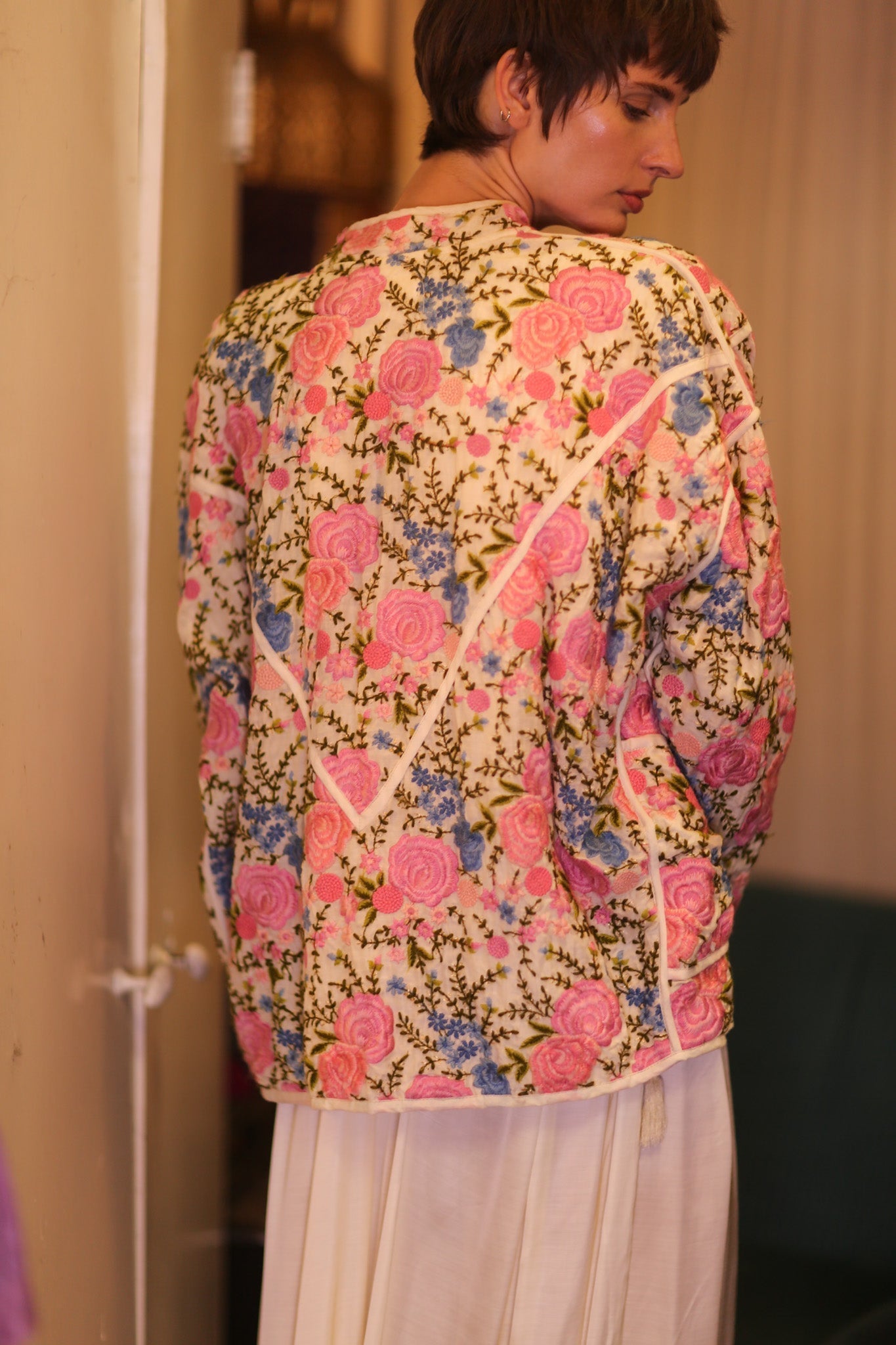 EMBROIDERED SILK JACKET ROSE GARDEN - MOMO STUDIO BERLIN - Berlin Concept Store - sustainable & ethical fashion