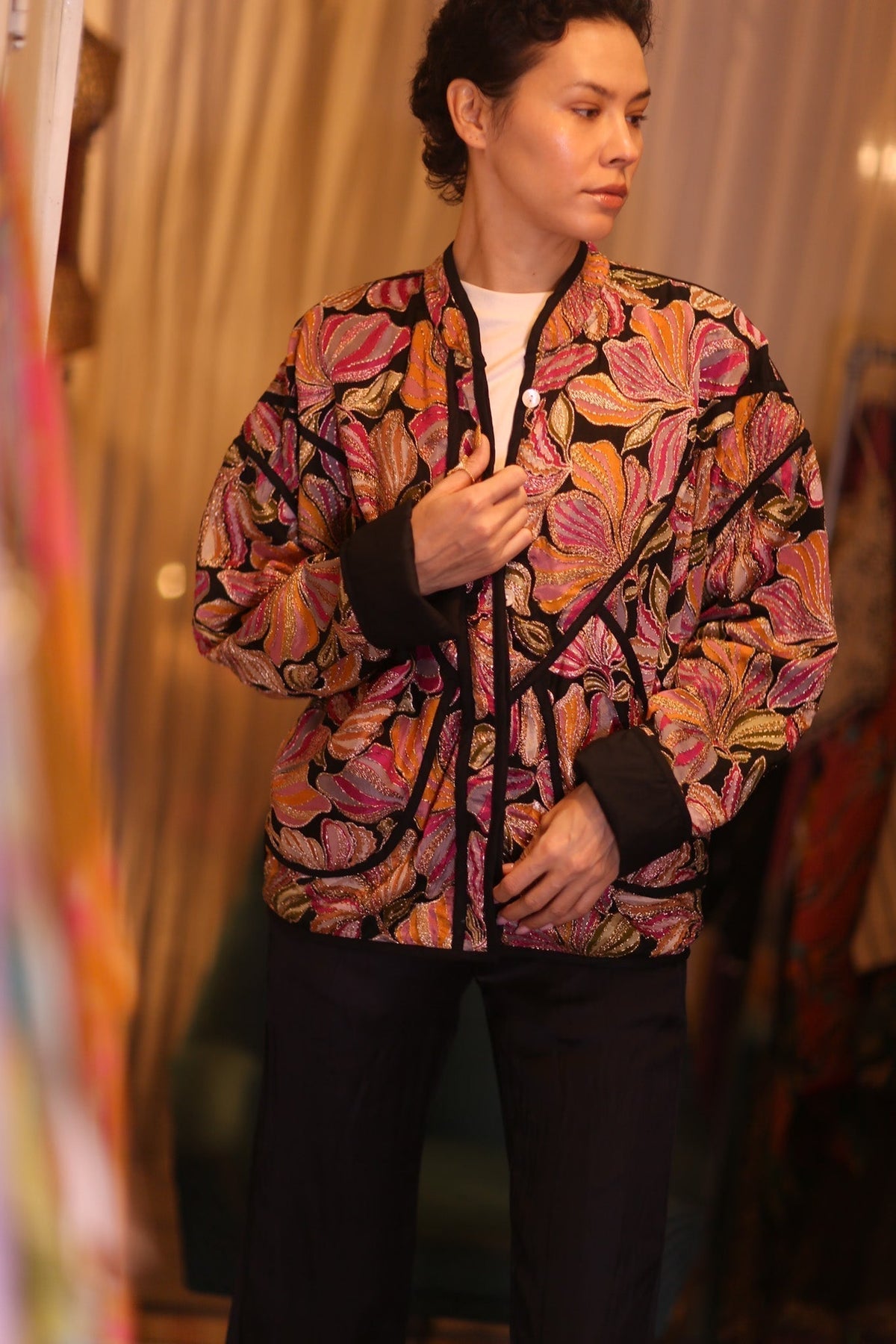 EMBROIDERED SILK JACKET WYNE - MOMO STUDIO BERLIN - Berlin Concept Store - sustainable & ethical fashion