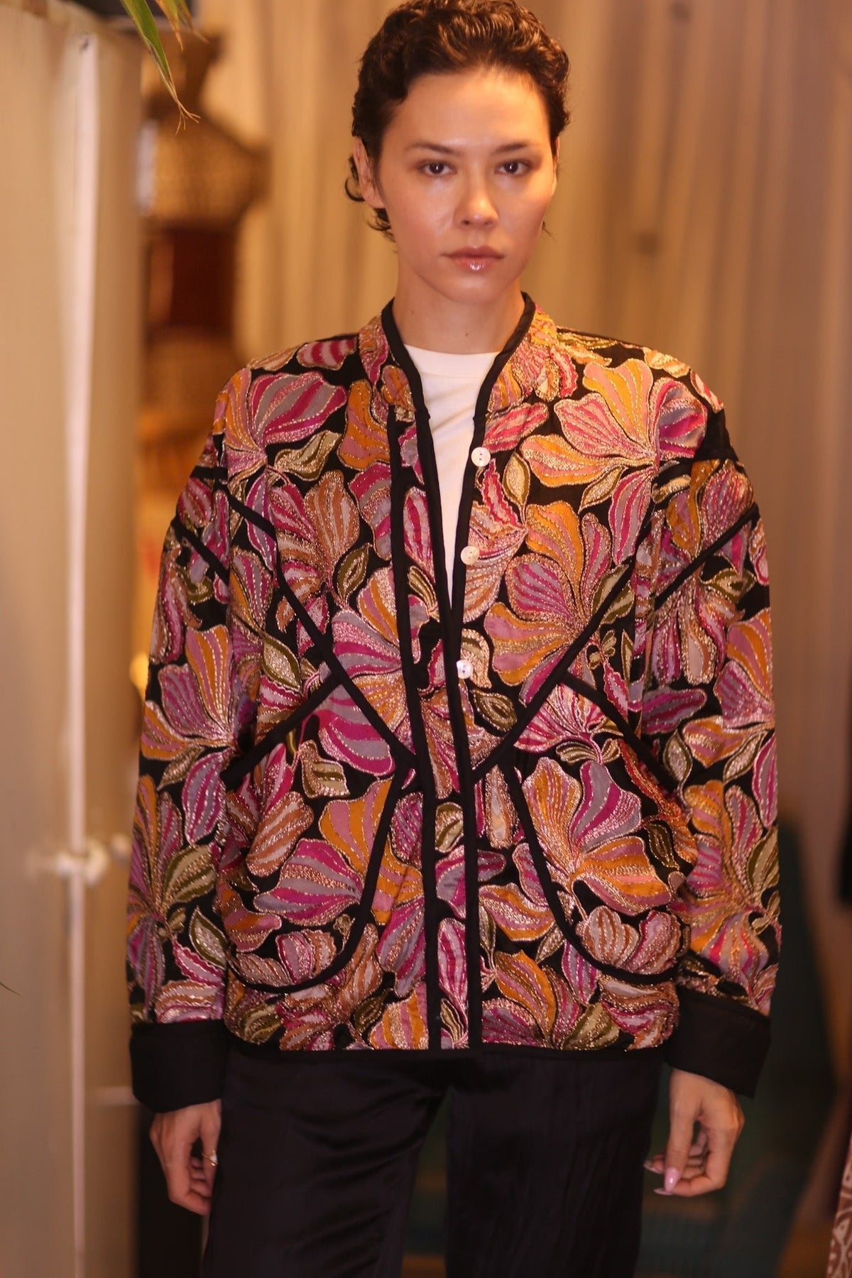 EMBROIDERED SILK JACKET WYNE - MOMO STUDIO BERLIN - Berlin Concept Store - sustainable & ethical fashion