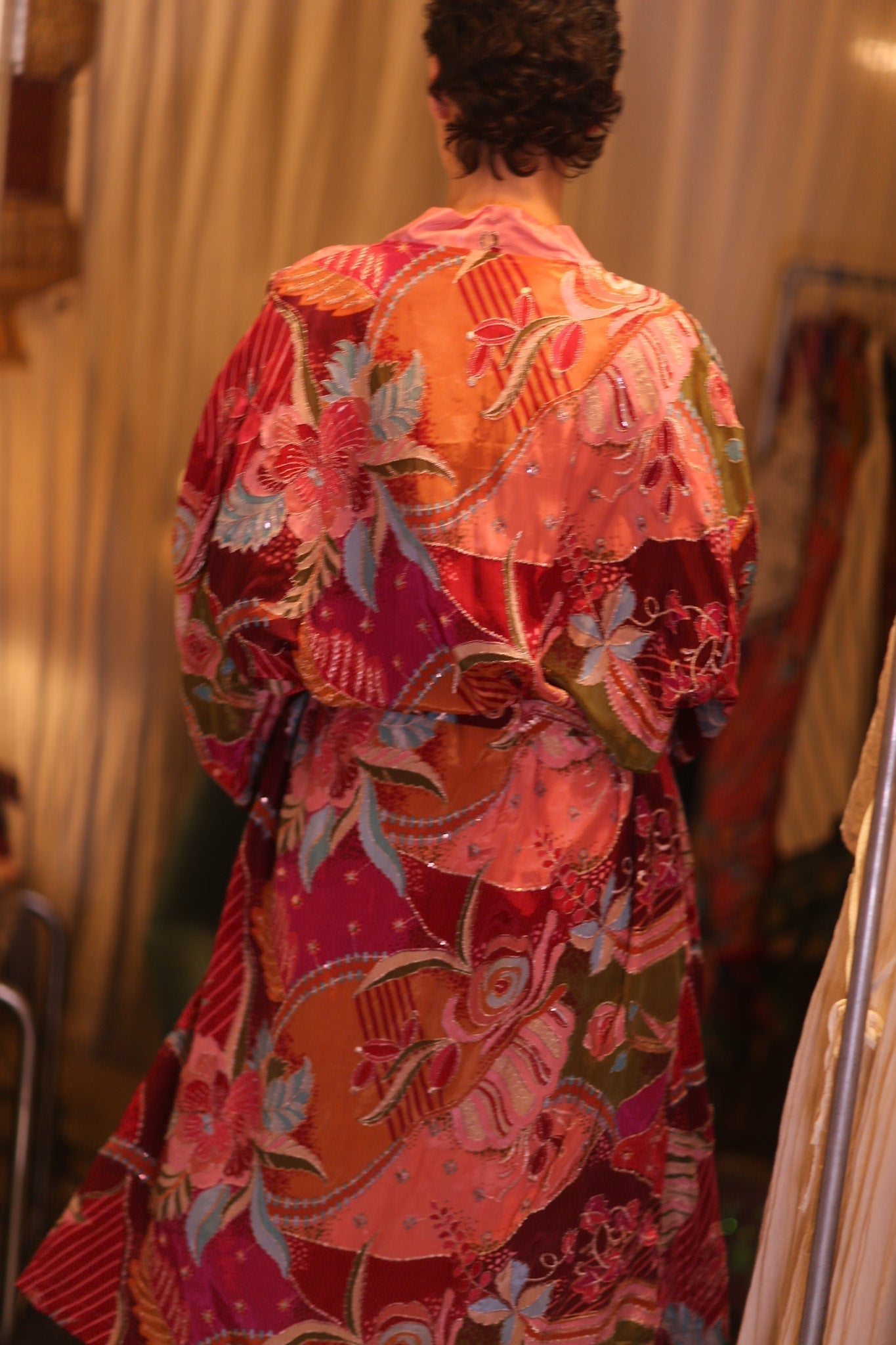 EMBROIDERED SILK KIMONO WITH BELT BAGAN - MOMO STUDIO BERLIN - Berlin Concept Store - sustainable & ethical fashion