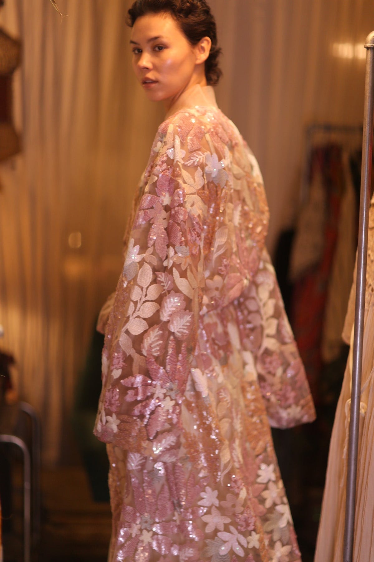 EMBROIDERED SILK LONG KIMONO ATOMI - MOMO STUDIO BERLIN - Berlin Concept Store - sustainable & ethical fashion