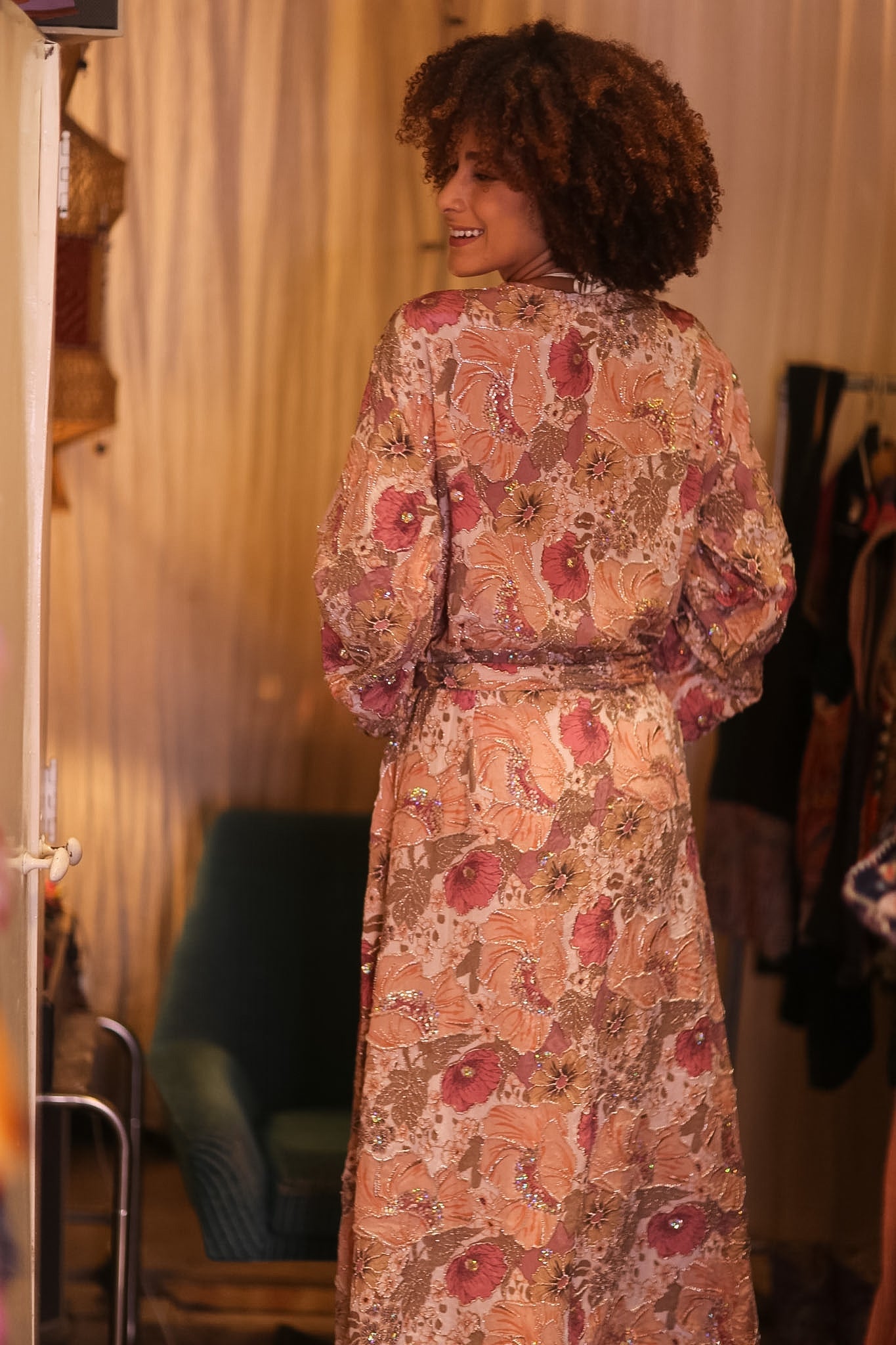 EMBROIDERED SILK LONG KIMONO CONTANCA IRIS - MOMO STUDIO BERLIN - Berlin Concept Store - sustainable & ethical fashion
