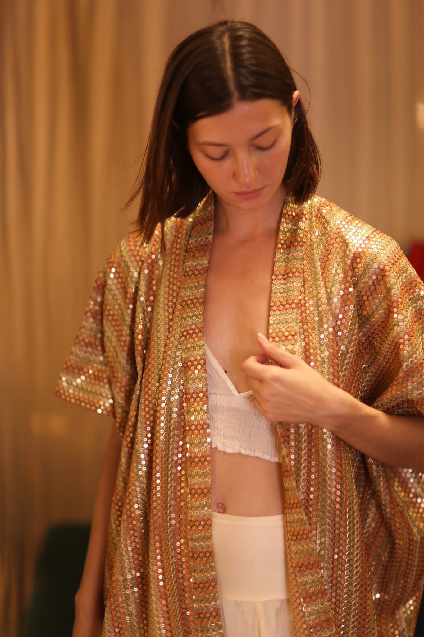 EMBROIDERED SILK LONG KIMONO KRIST - MOMO STUDIO BERLIN - Berlin Concept Store - sustainable & ethical fashion