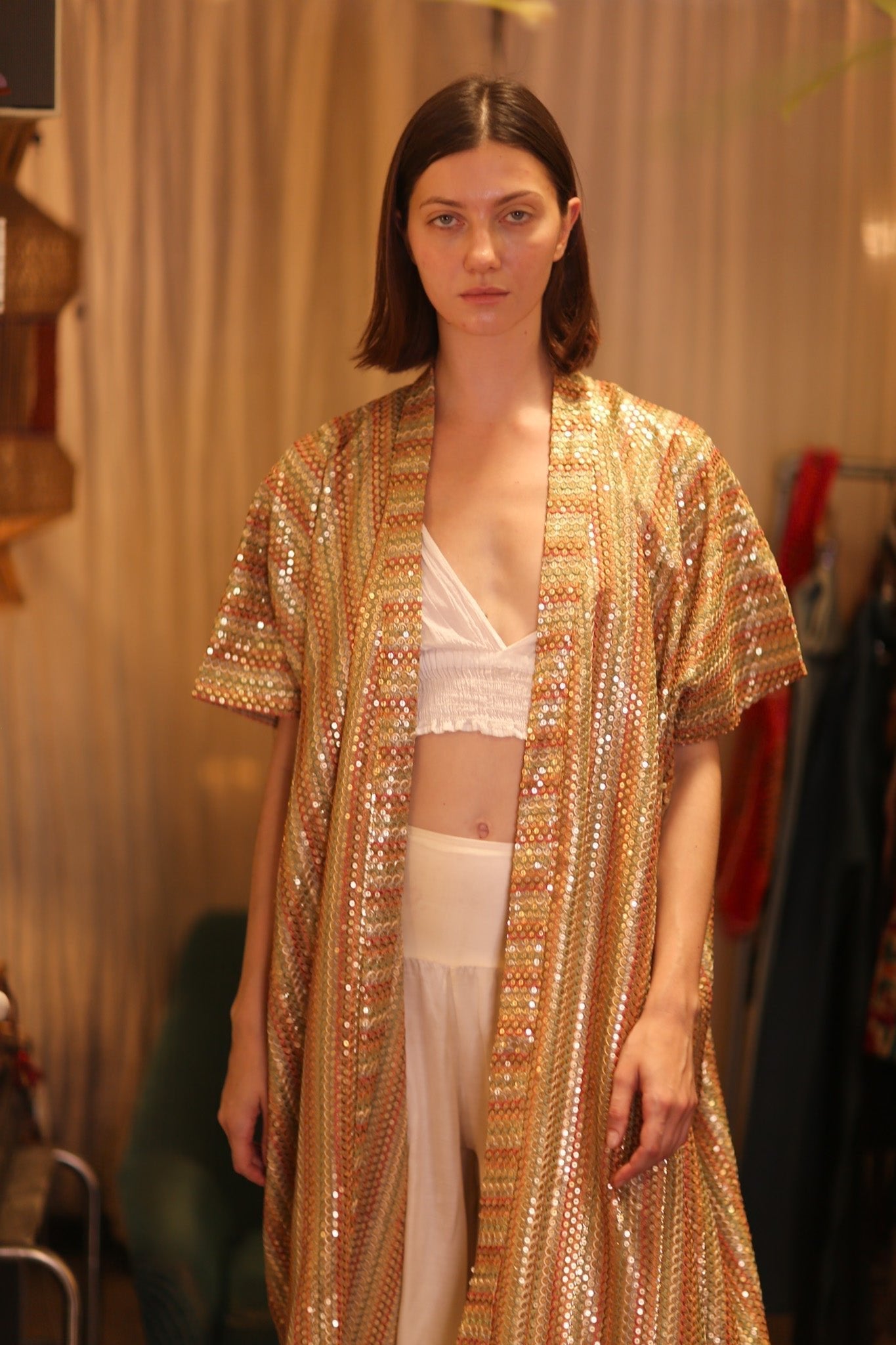 EMBROIDERED SILK LONG KIMONO KRIST - MOMO STUDIO BERLIN - Berlin Concept Store - sustainable & ethical fashion