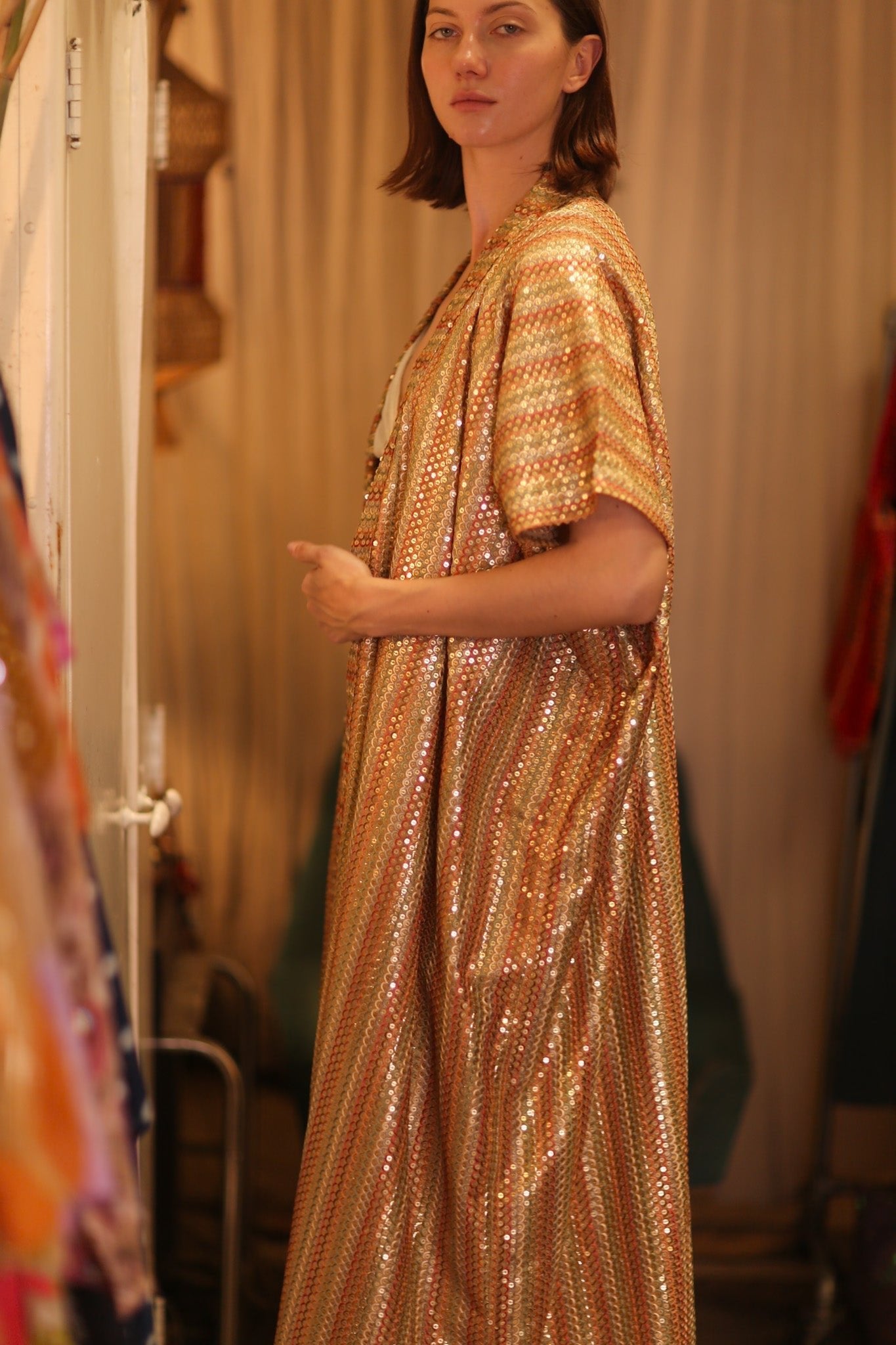 EMBROIDERED SILK LONG KIMONO KRIST - MOMO STUDIO BERLIN - Berlin Concept Store - sustainable & ethical fashion