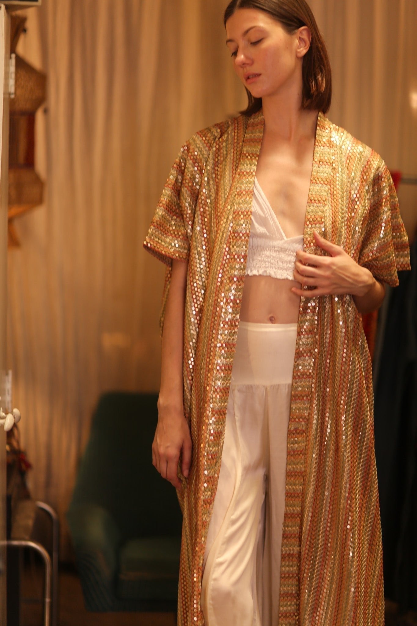 EMBROIDERED SILK LONG KIMONO KRIST - MOMO STUDIO BERLIN - Berlin Concept Store - sustainable & ethical fashion