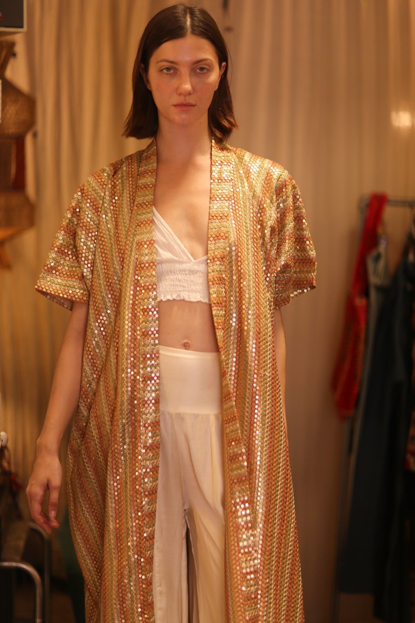 EMBROIDERED SILK LONG KIMONO KRIST - MOMO STUDIO BERLIN - Berlin Concept Store - sustainable & ethical fashion