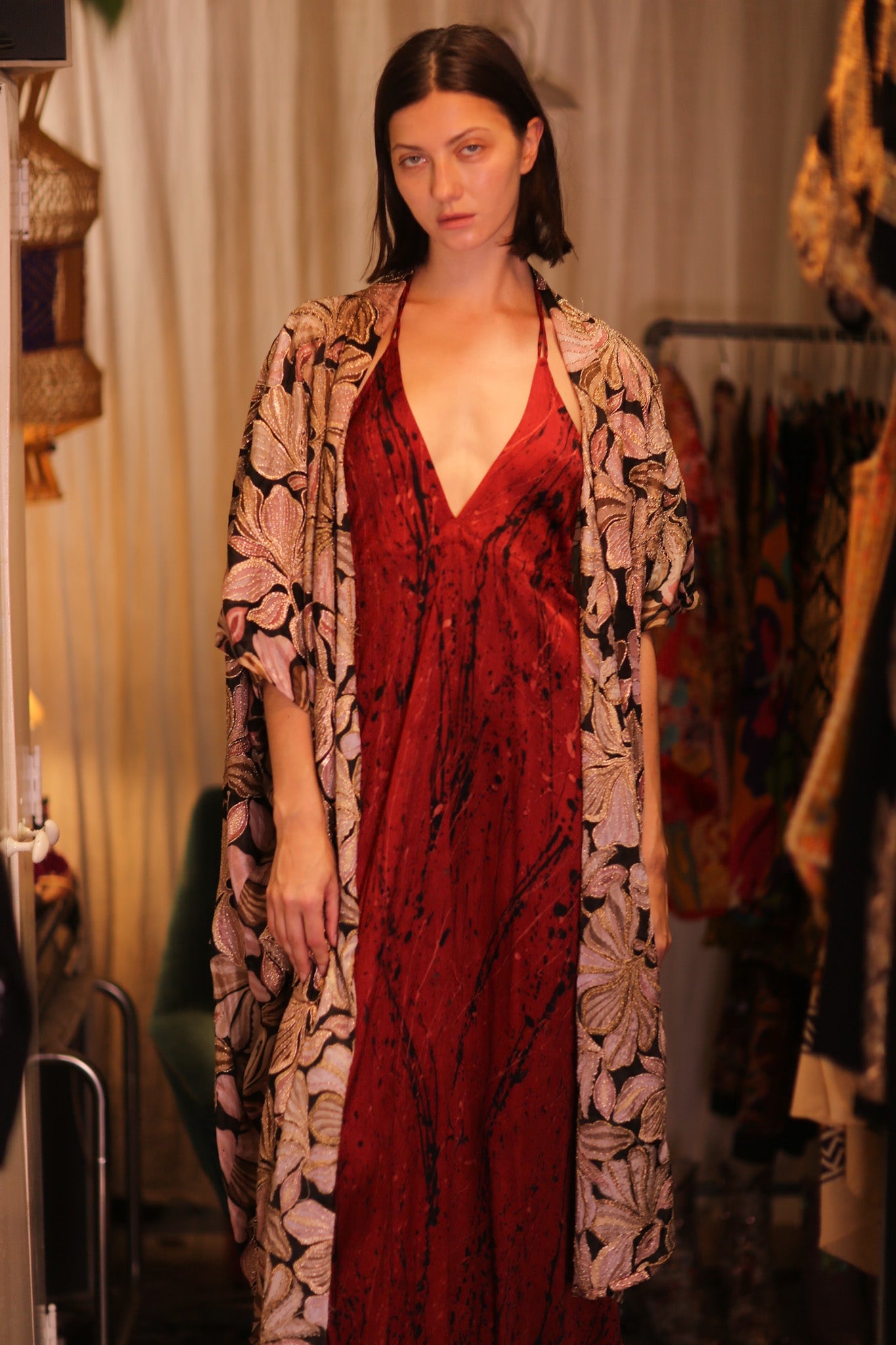 EMBROIDERED SILK NOVELTY KIMONO BEAMS - MOMO STUDIO BERLIN - Berlin Concept Store - sustainable & ethical fashion