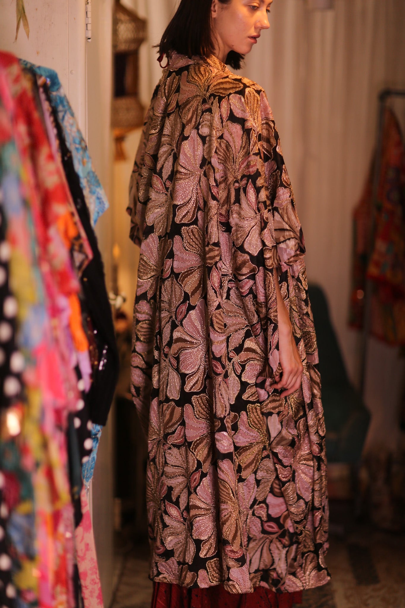 EMBROIDERED SILK NOVELTY KIMONO BEAMS - MOMO STUDIO BERLIN - Berlin Concept Store - sustainable & ethical fashion