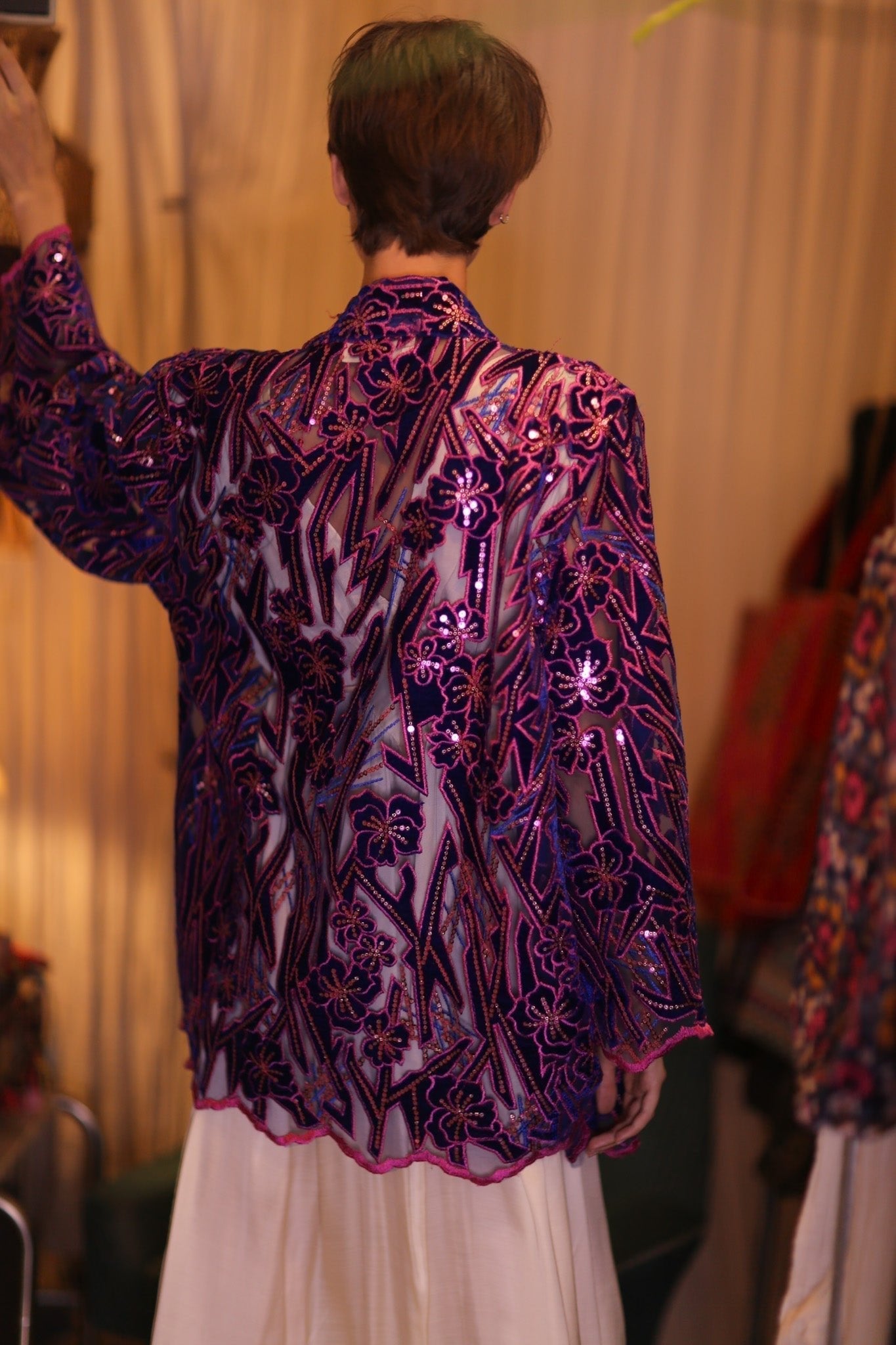 EMBROIDERED SILK SHORT KIMONO ANGEL - MOMO STUDIO BERLIN - Berlin Concept Store - sustainable & ethical fashion