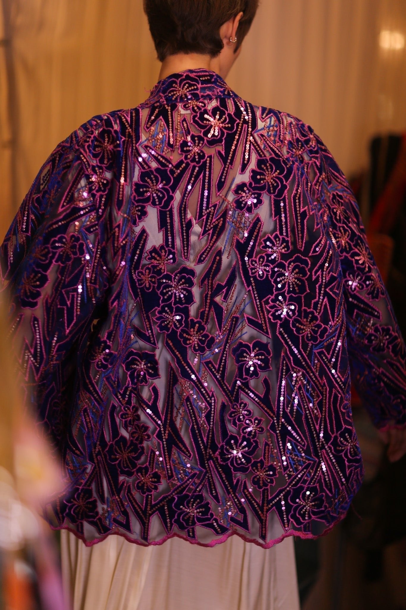 EMBROIDERED SILK SHORT KIMONO ANGEL - MOMO STUDIO BERLIN - Berlin Concept Store - sustainable & ethical fashion