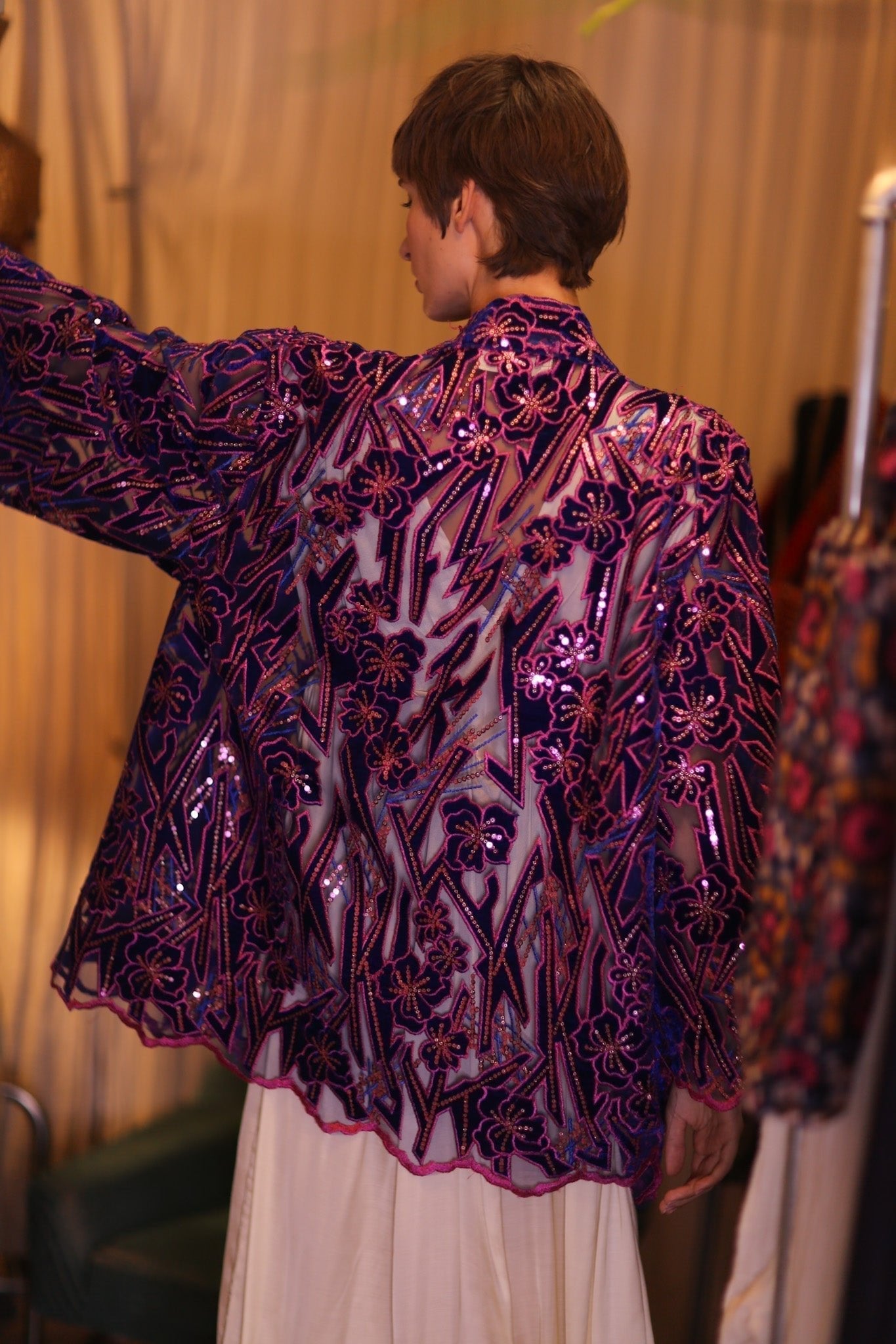 EMBROIDERED SILK SHORT KIMONO ANGEL - MOMO STUDIO BERLIN - Berlin Concept Store - sustainable & ethical fashion