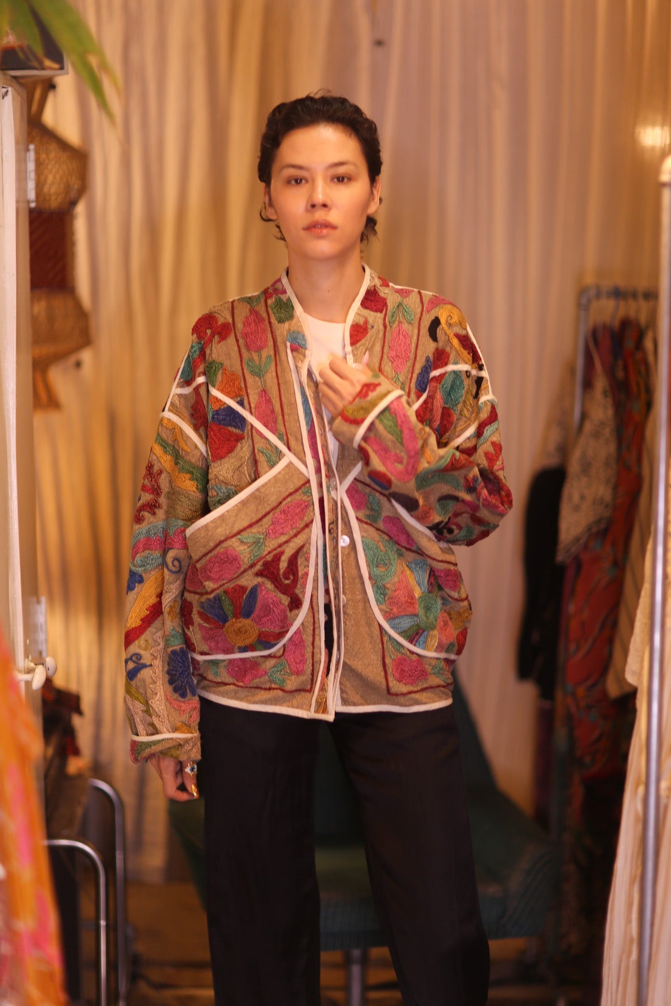 EMBROIDERED SUZANI JACKET HOLY - sustainably made MOMO NEW YORK sustainable clothing, coatandjacket slow fashion